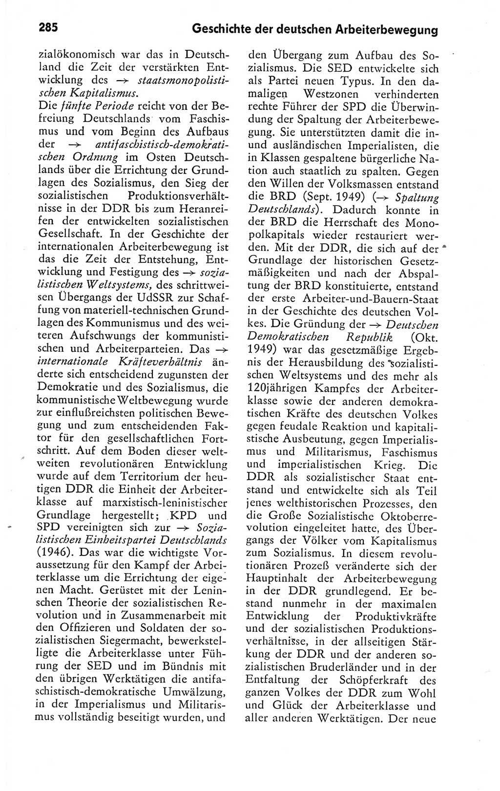 Kleines politisches Wörterbuch [Deutsche Demokratische Republik (DDR)] 1978, Seite 285 (Kl. pol. Wb. DDR 1978, S. 285)