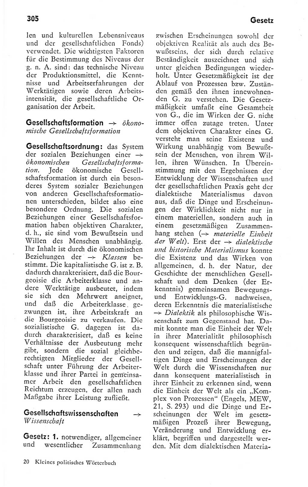 Kleines politisches Wörterbuch [Deutsche Demokratische Republik (DDR)] 1978, Seite 305 (Kl. pol. Wb. DDR 1978, S. 305)