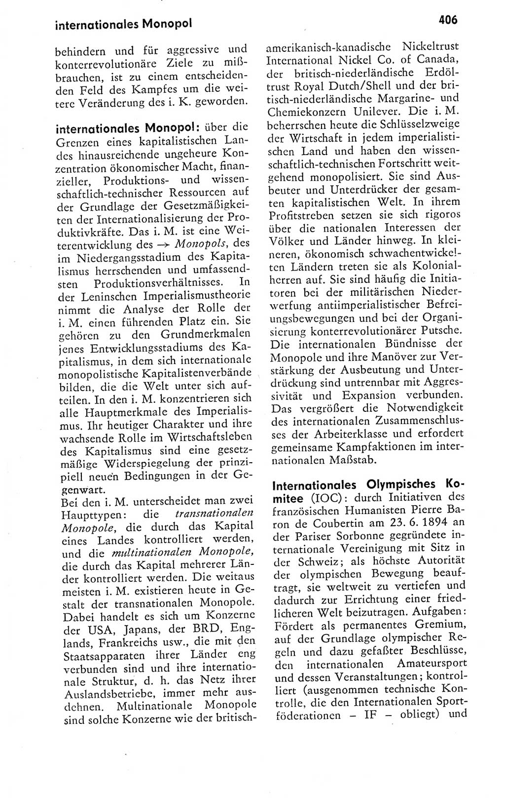 Kleines politisches Wörterbuch [Deutsche Demokratische Republik (DDR)] 1978, Seite 406 (Kl. pol. Wb. DDR 1978, S. 406)