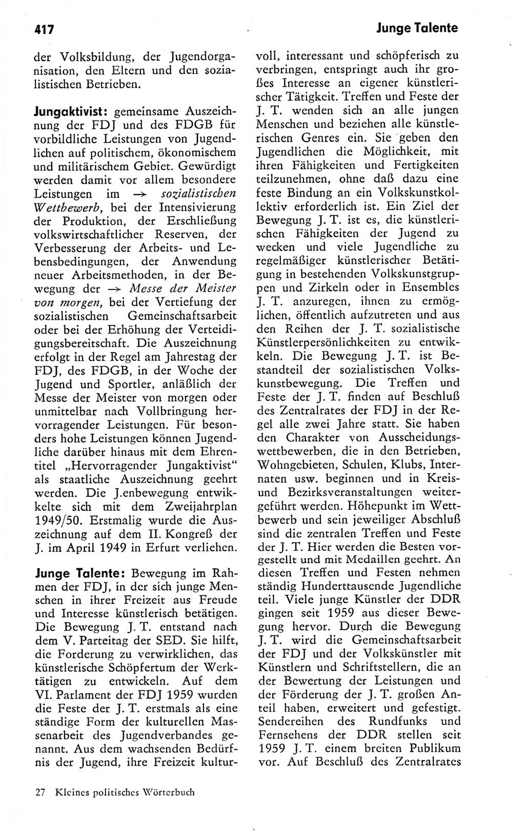 Kleines politisches Wörterbuch [Deutsche Demokratische Republik (DDR)] 1978, Seite 417 (Kl. pol. Wb. DDR 1978, S. 417)