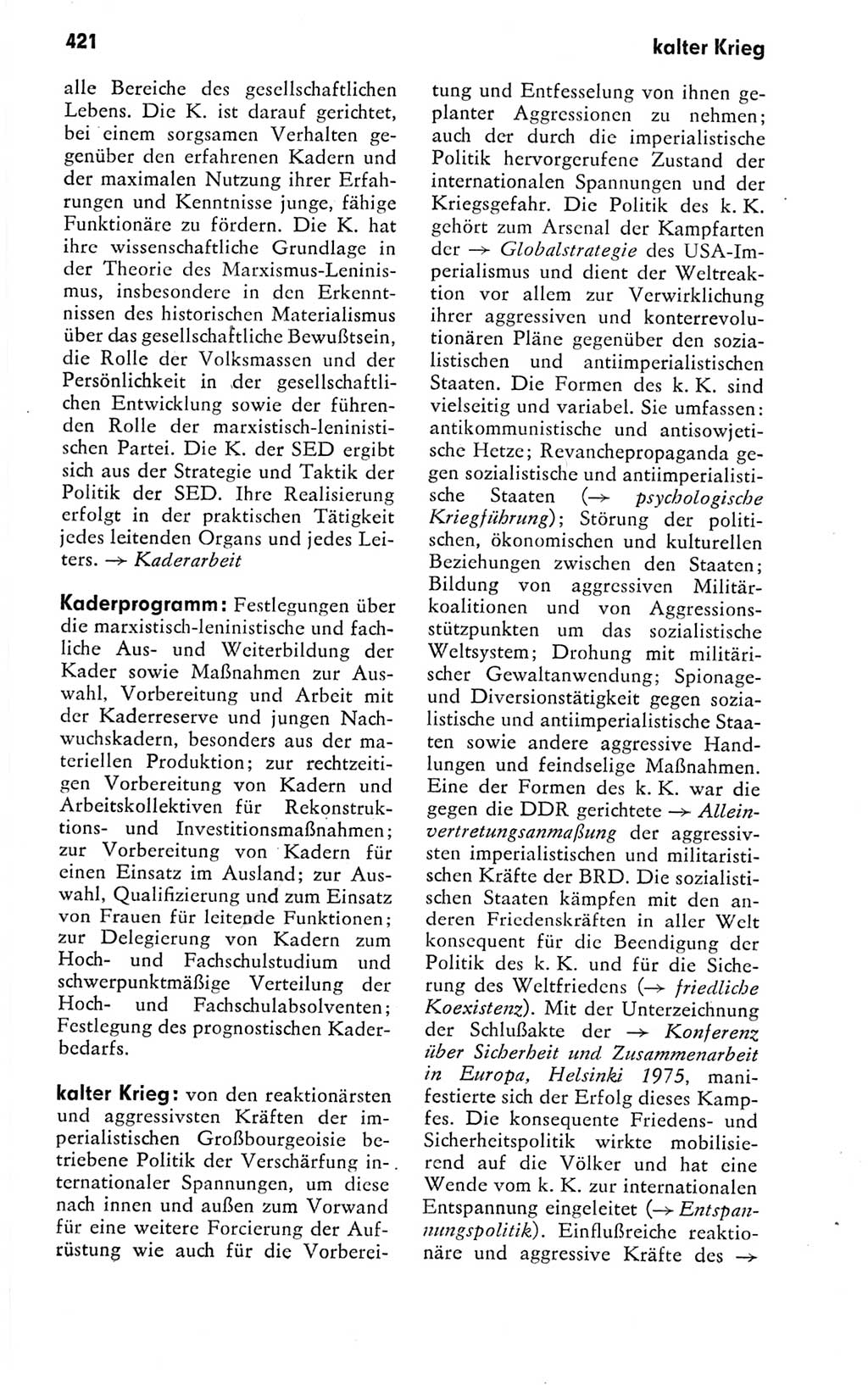 Kleines politisches Wörterbuch [Deutsche Demokratische Republik (DDR)] 1978, Seite 421 (Kl. pol. Wb. DDR 1978, S. 421)