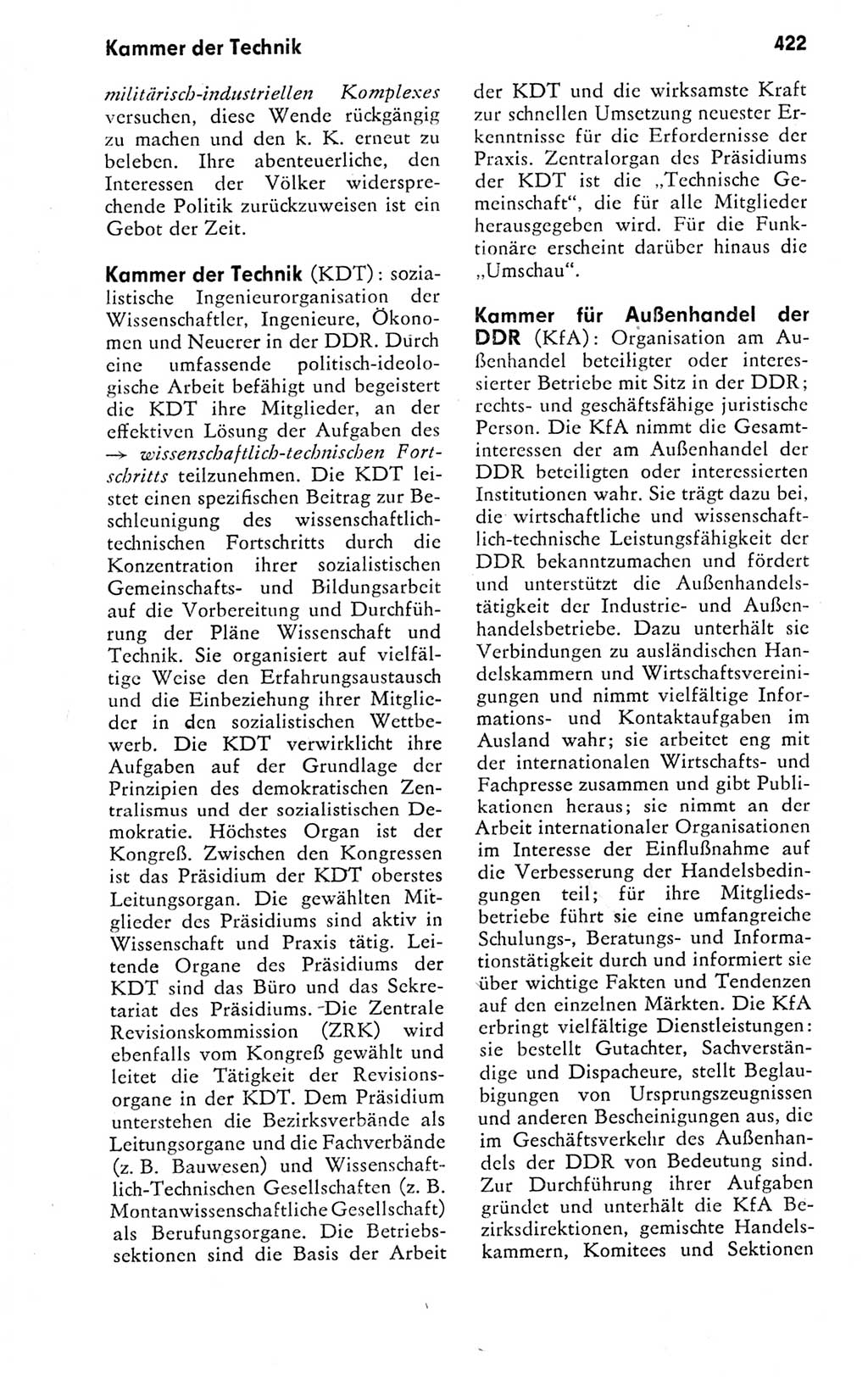 Kleines politisches Wörterbuch [Deutsche Demokratische Republik (DDR)] 1978, Seite 422 (Kl. pol. Wb. DDR 1978, S. 422)