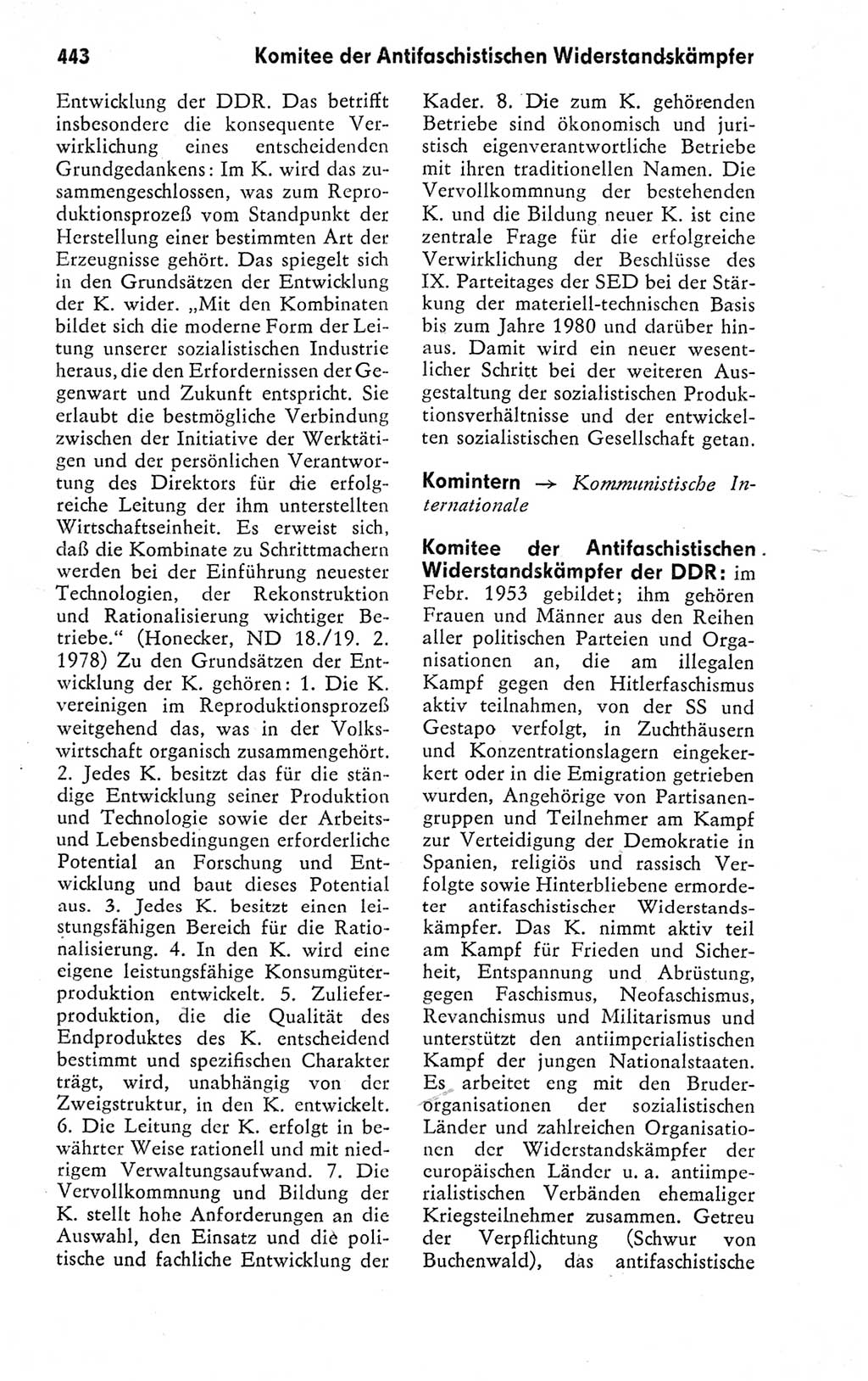 Kleines politisches Wörterbuch [Deutsche Demokratische Republik (DDR)] 1978, Seite 443 (Kl. pol. Wb. DDR 1978, S. 443)