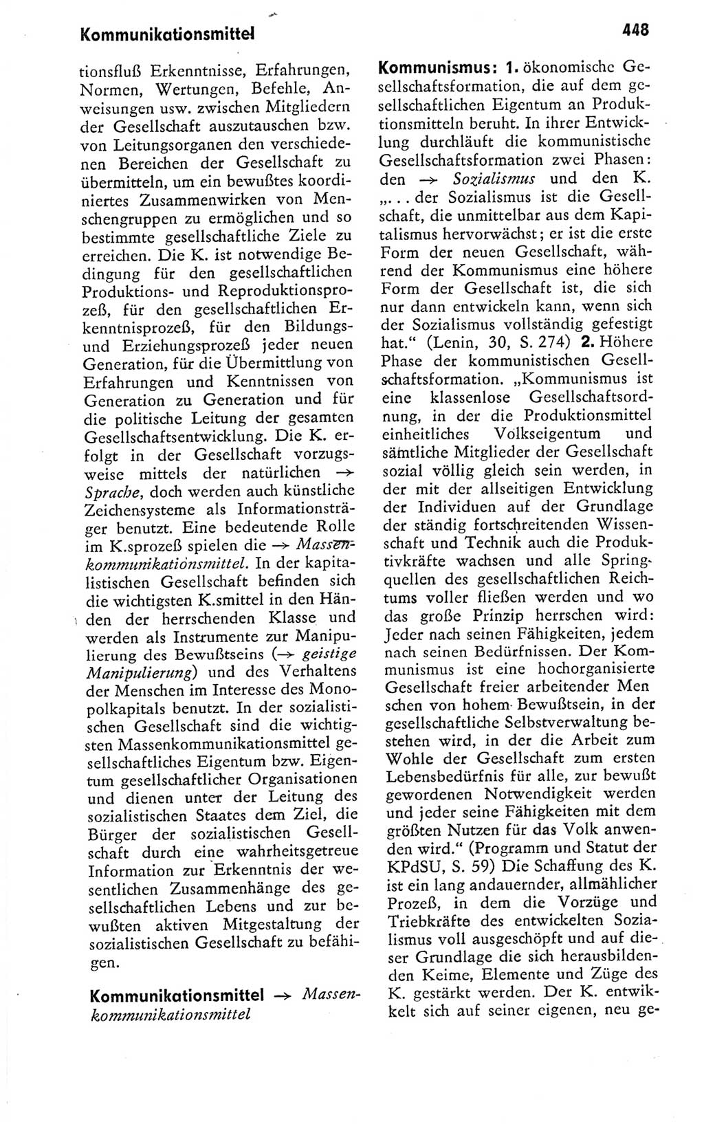 Kleines politisches Wörterbuch [Deutsche Demokratische Republik (DDR)] 1978, Seite 448 (Kl. pol. Wb. DDR 1978, S. 448)