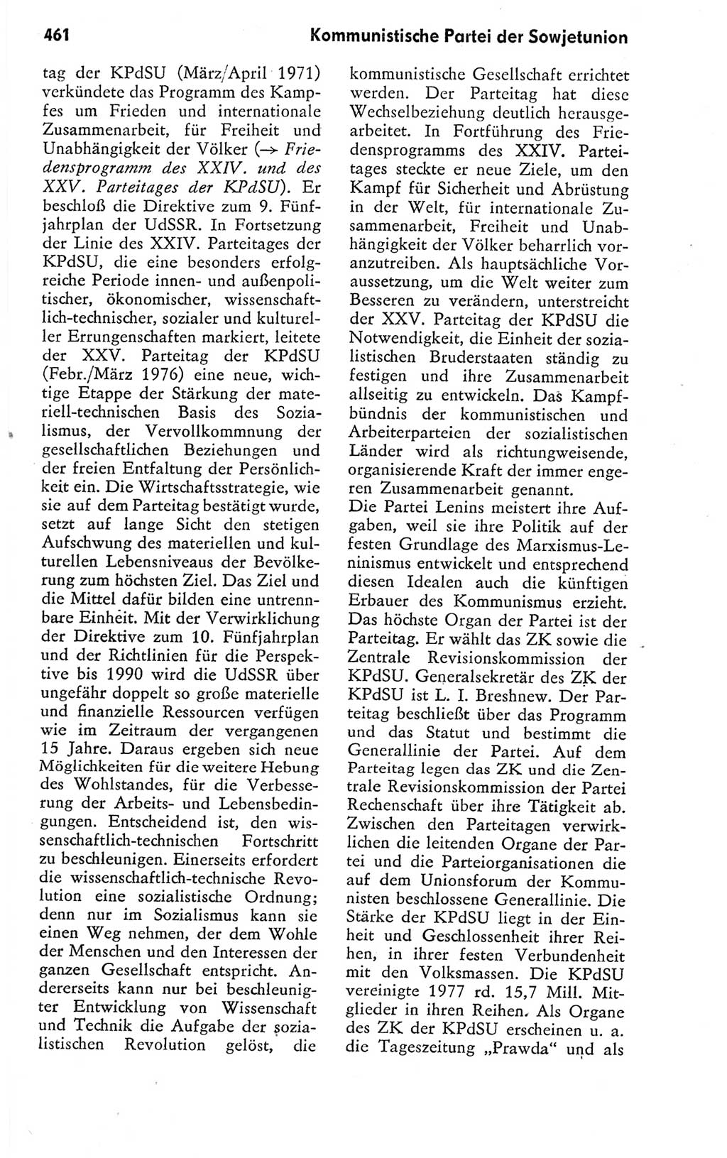 Kleines politisches Wörterbuch [Deutsche Demokratische Republik (DDR)] 1978, Seite 461 (Kl. pol. Wb. DDR 1978, S. 461)