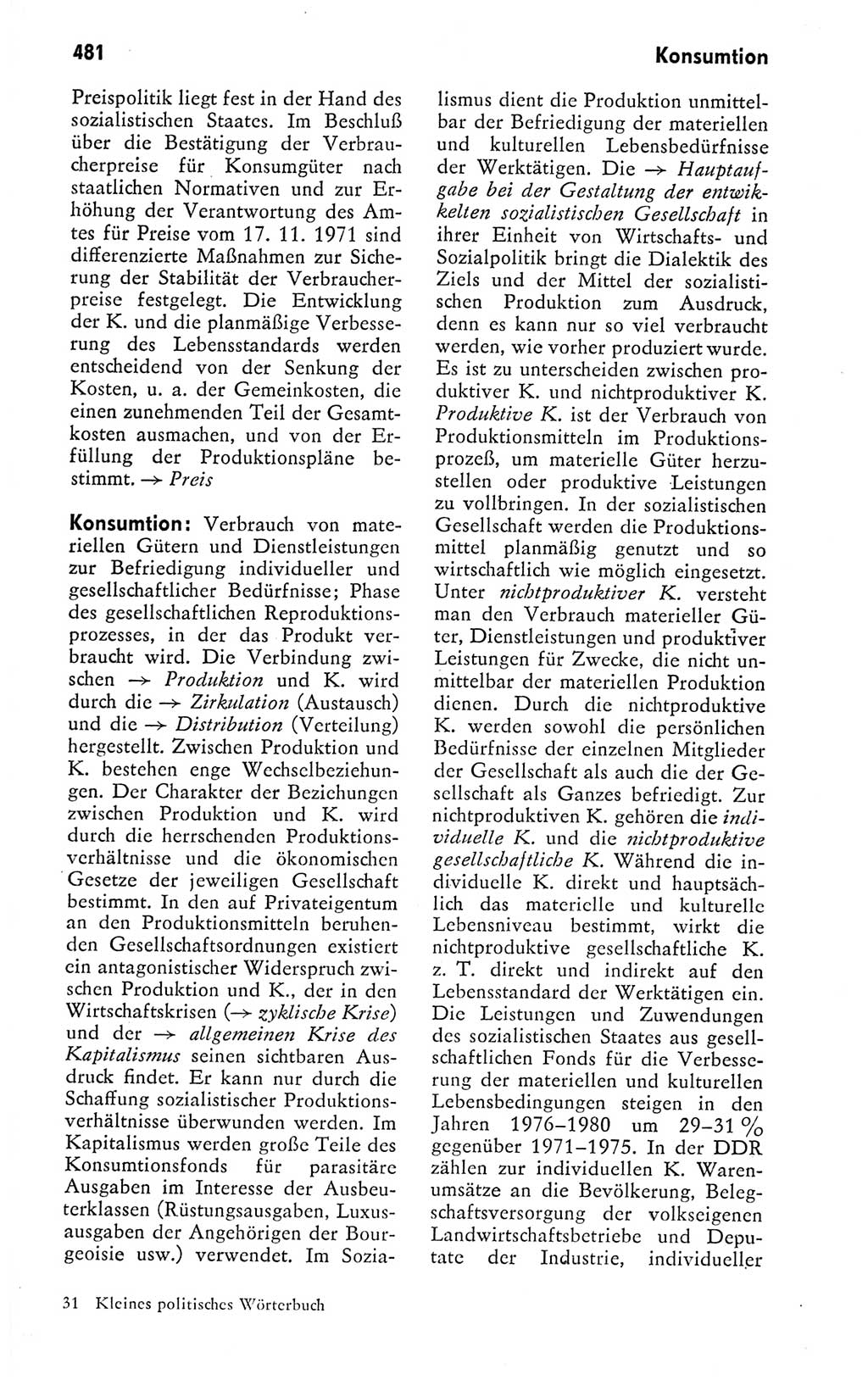 Kleines politisches Wörterbuch [Deutsche Demokratische Republik (DDR)] 1978, Seite 481 (Kl. pol. Wb. DDR 1978, S. 481)