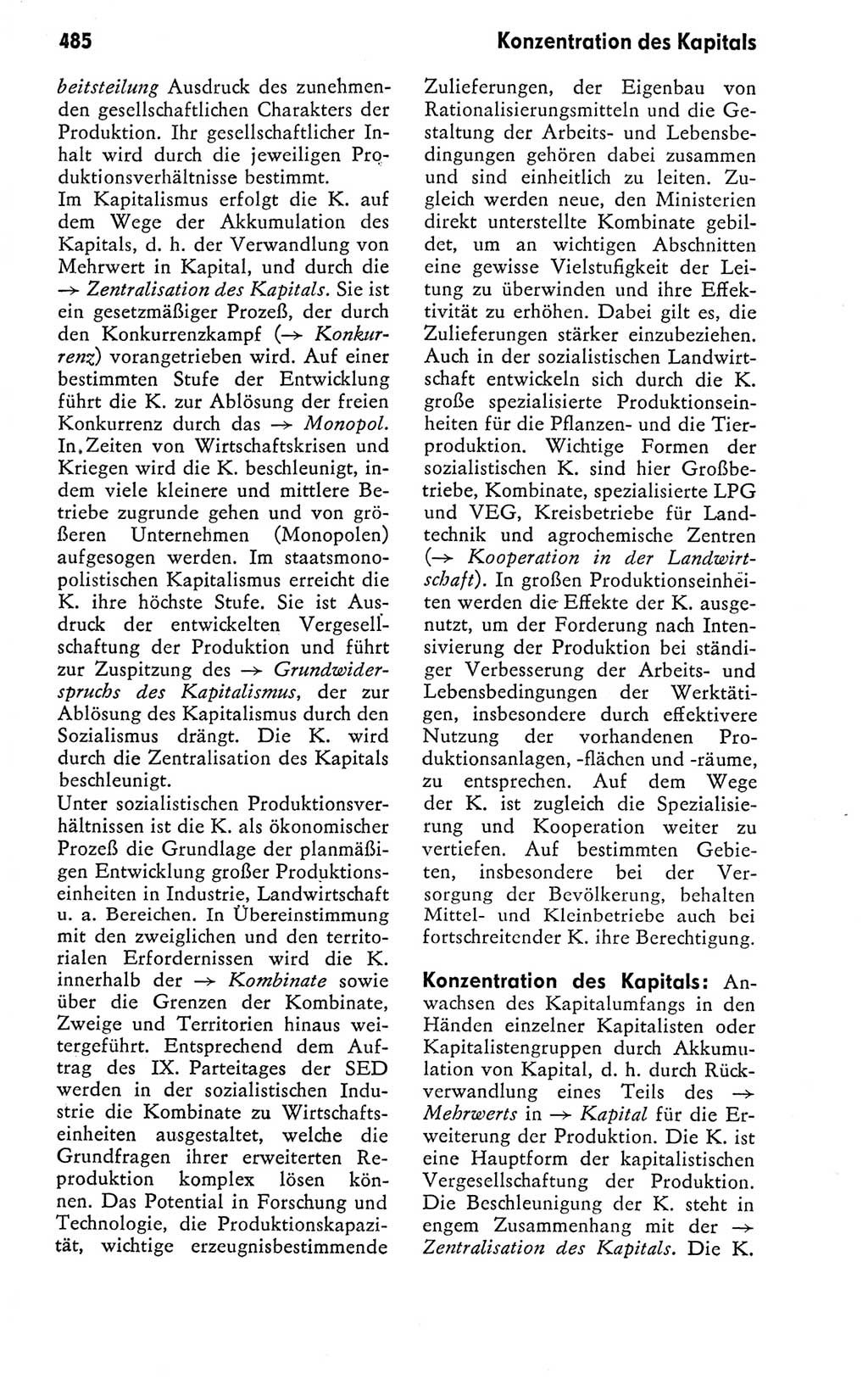 Kleines politisches Wörterbuch [Deutsche Demokratische Republik (DDR)] 1978, Seite 485 (Kl. pol. Wb. DDR 1978, S. 485)