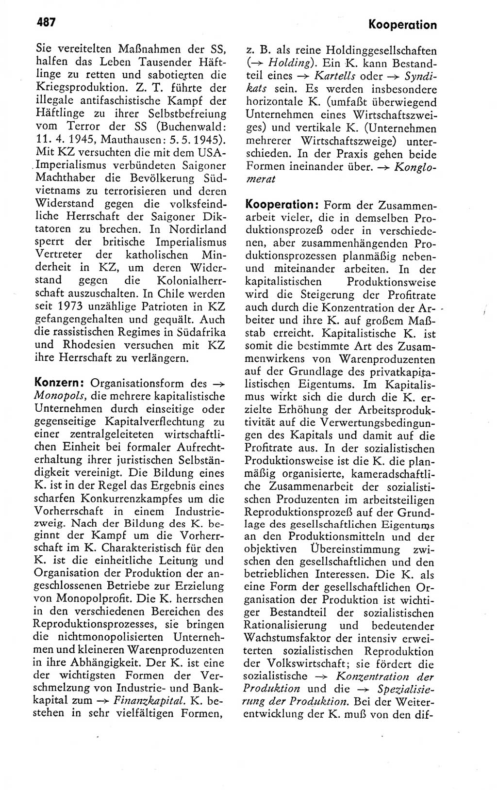 Kleines politisches Wörterbuch [Deutsche Demokratische Republik (DDR)] 1978, Seite 487 (Kl. pol. Wb. DDR 1978, S. 487)