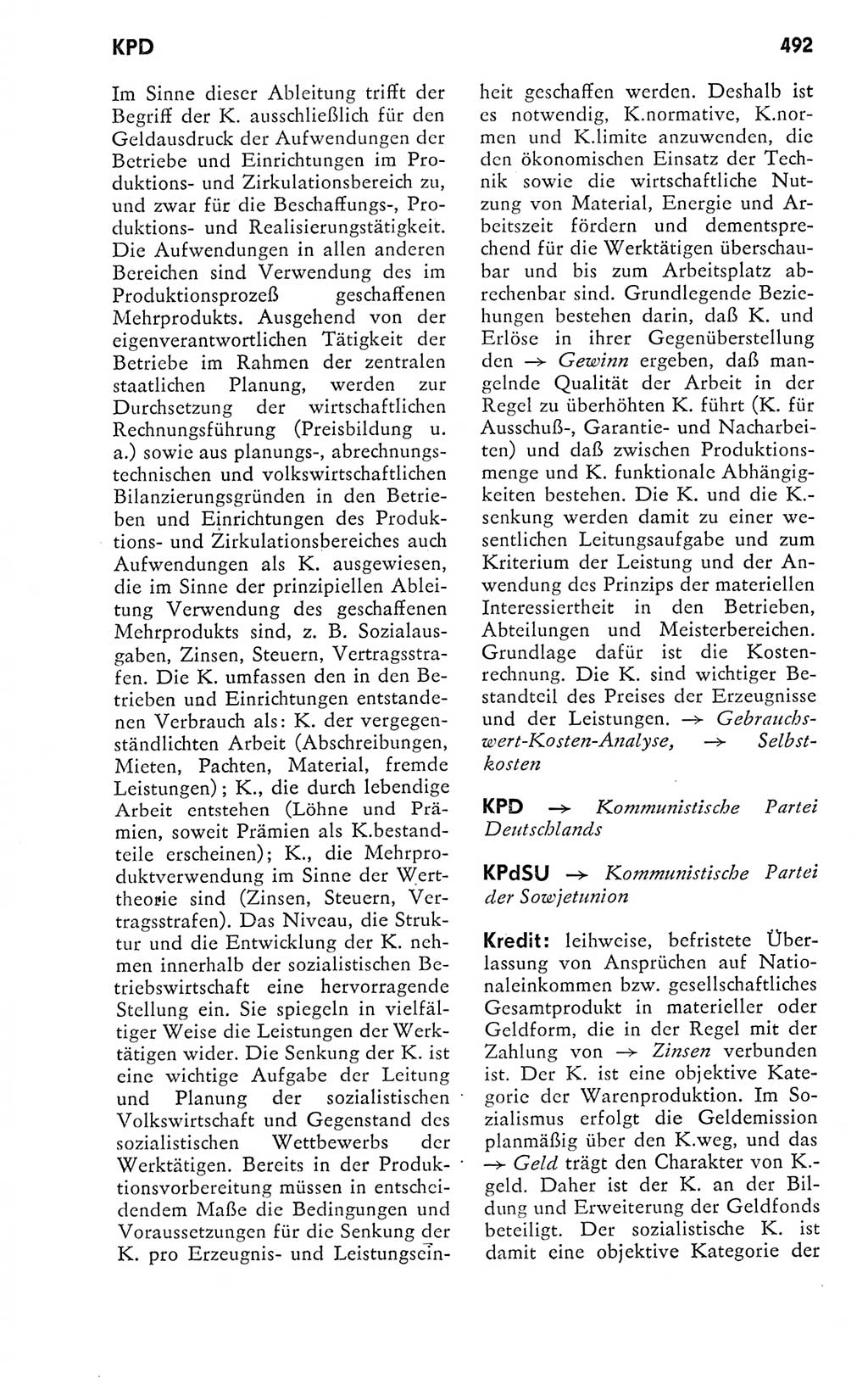 Kleines politisches Wörterbuch [Deutsche Demokratische Republik (DDR)] 1978, Seite 492 (Kl. pol. Wb. DDR 1978, S. 492)