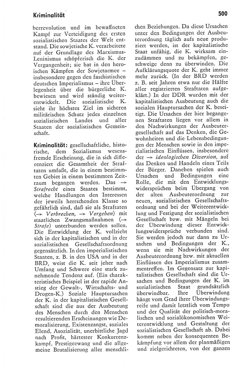 Kleines politisches Wörterbuch [Deutsche Demokratische Republik (DDR)] 1978, Seite 500 (Kl. pol. Wb. DDR 1978, S. 500)