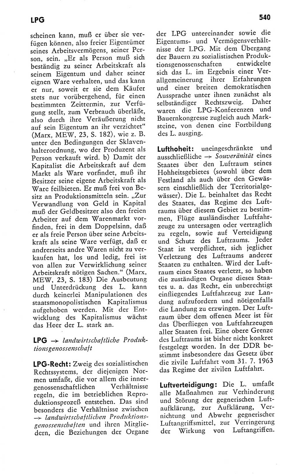 Kleines politisches Wörterbuch [Deutsche Demokratische Republik (DDR)] 1978, Seite 540 (Kl. pol. Wb. DDR 1978, S. 540)