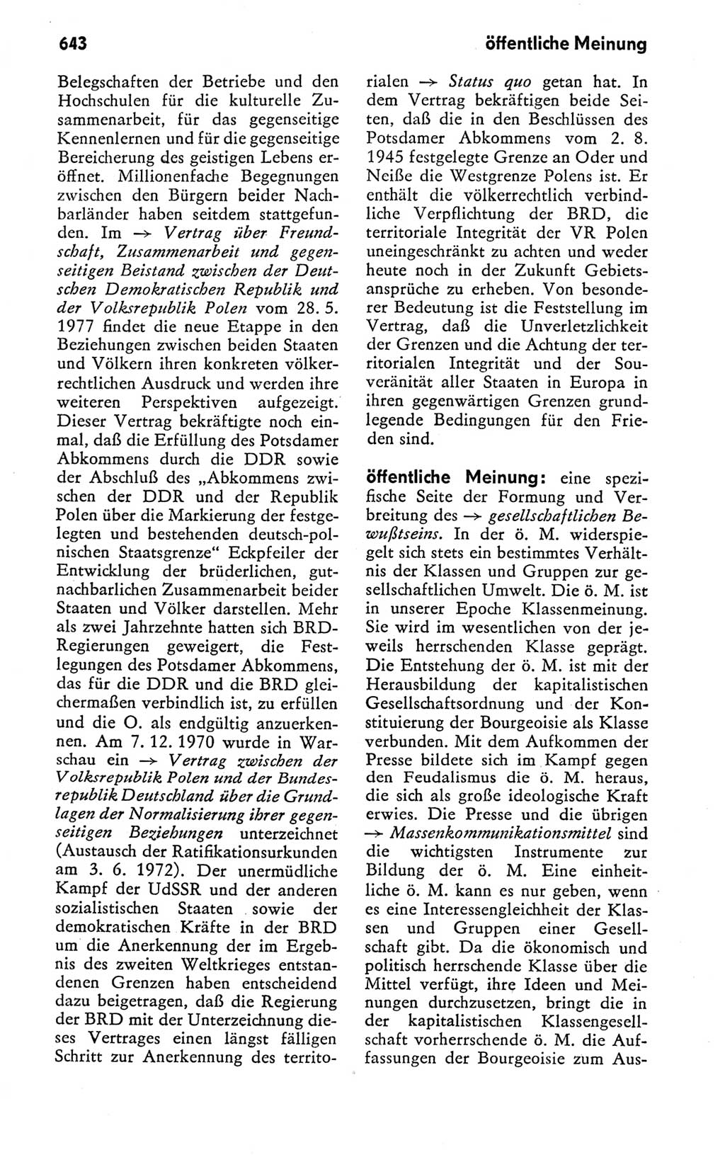 Kleines politisches Wörterbuch [Deutsche Demokratische Republik (DDR)] 1978, Seite 643 (Kl. pol. Wb. DDR 1978, S. 643)