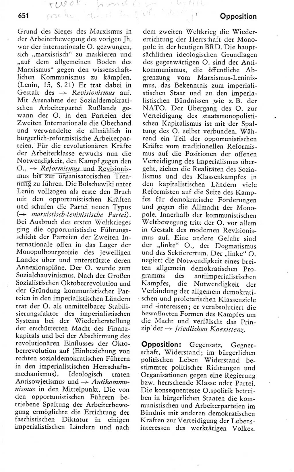 Kleines politisches Wörterbuch [Deutsche Demokratische Republik (DDR)] 1978, Seite 651 (Kl. pol. Wb. DDR 1978, S. 651)