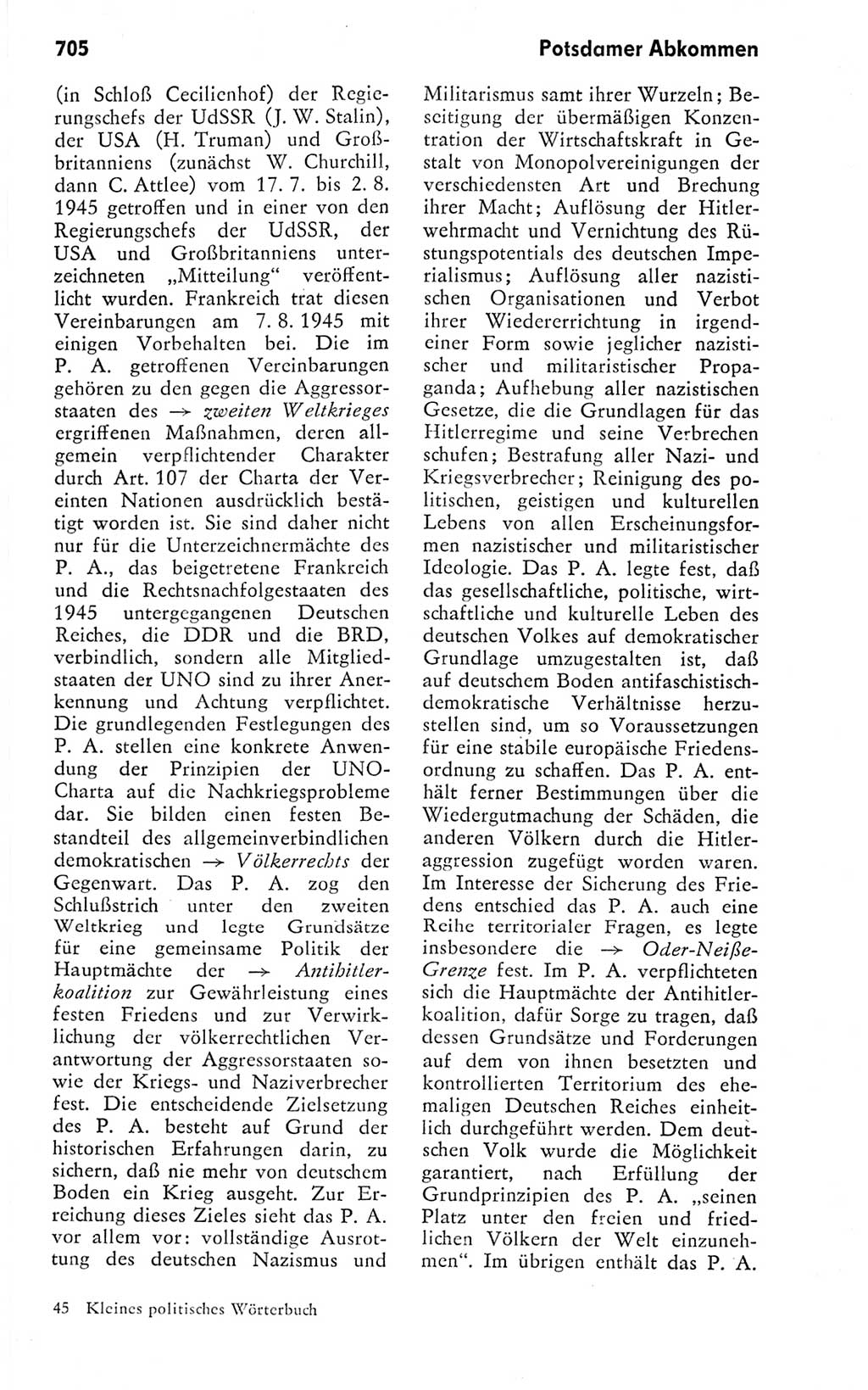 Kleines politisches Wörterbuch [Deutsche Demokratische Republik (DDR)] 1978, Seite 705 (Kl. pol. Wb. DDR 1978, S. 705)