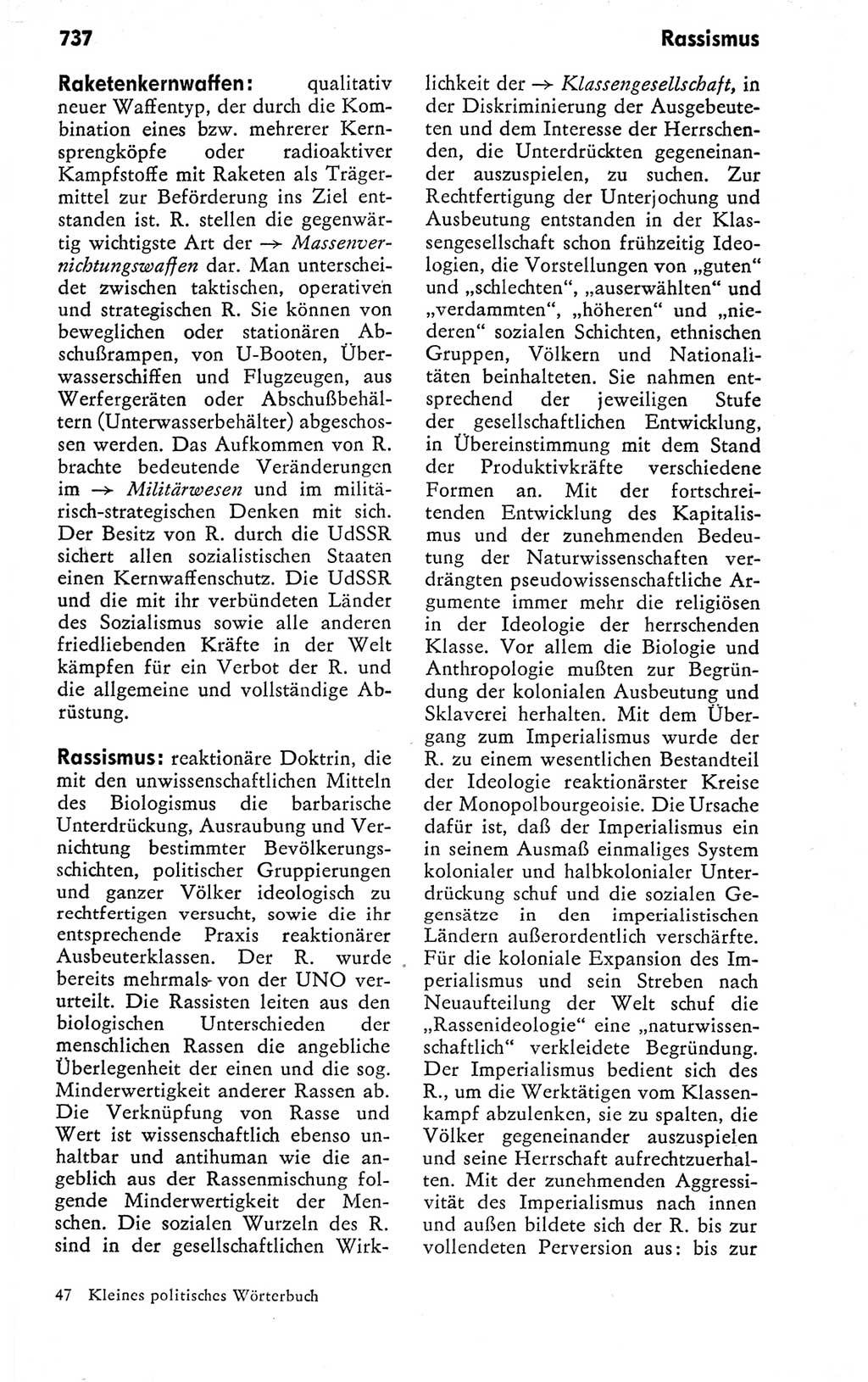 Kleines politisches Wörterbuch [Deutsche Demokratische Republik (DDR)] 1978, Seite 737 (Kl. pol. Wb. DDR 1978, S. 737)