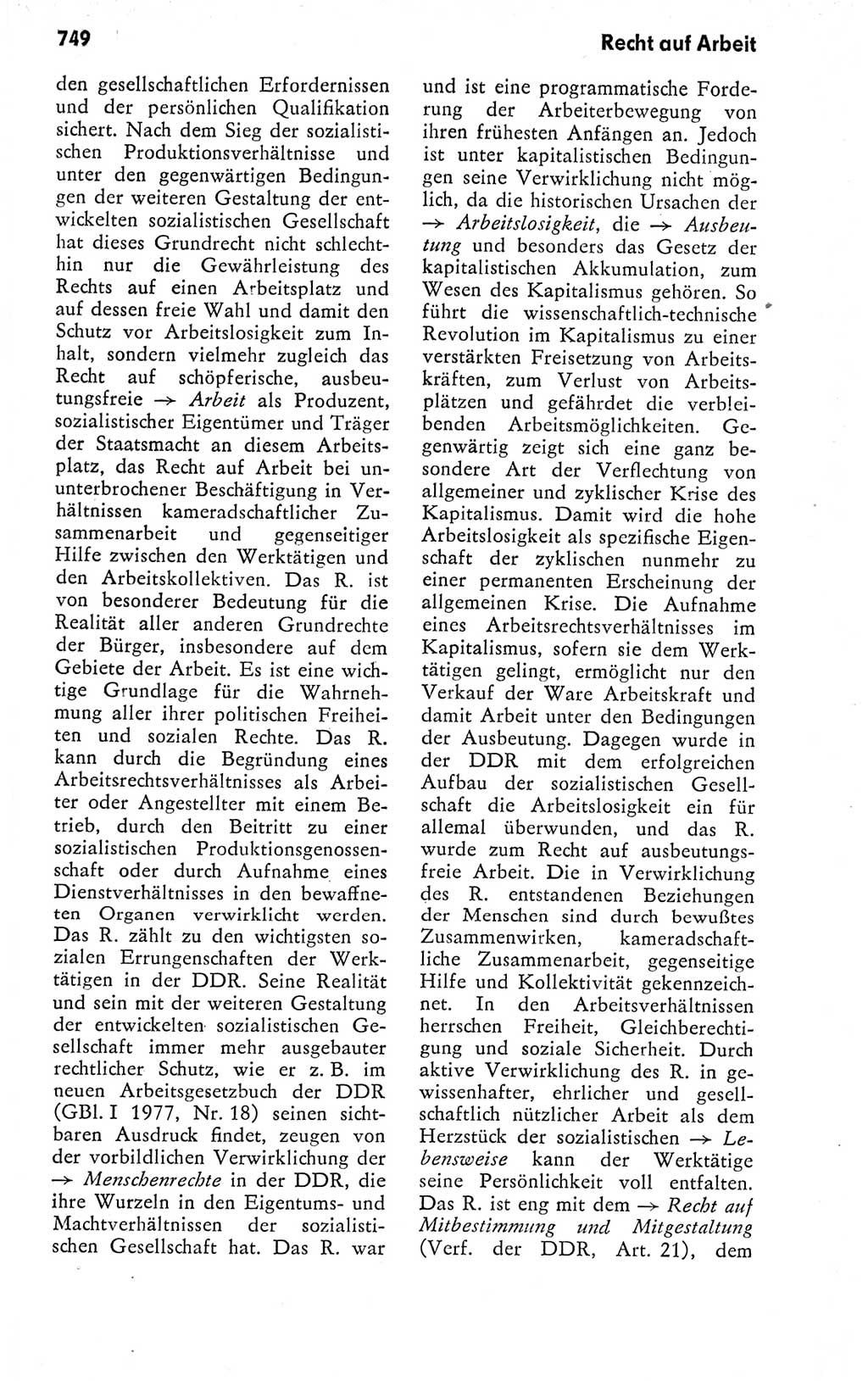 Kleines politisches Wörterbuch [Deutsche Demokratische Republik (DDR)] 1978, Seite 749 (Kl. pol. Wb. DDR 1978, S. 749)