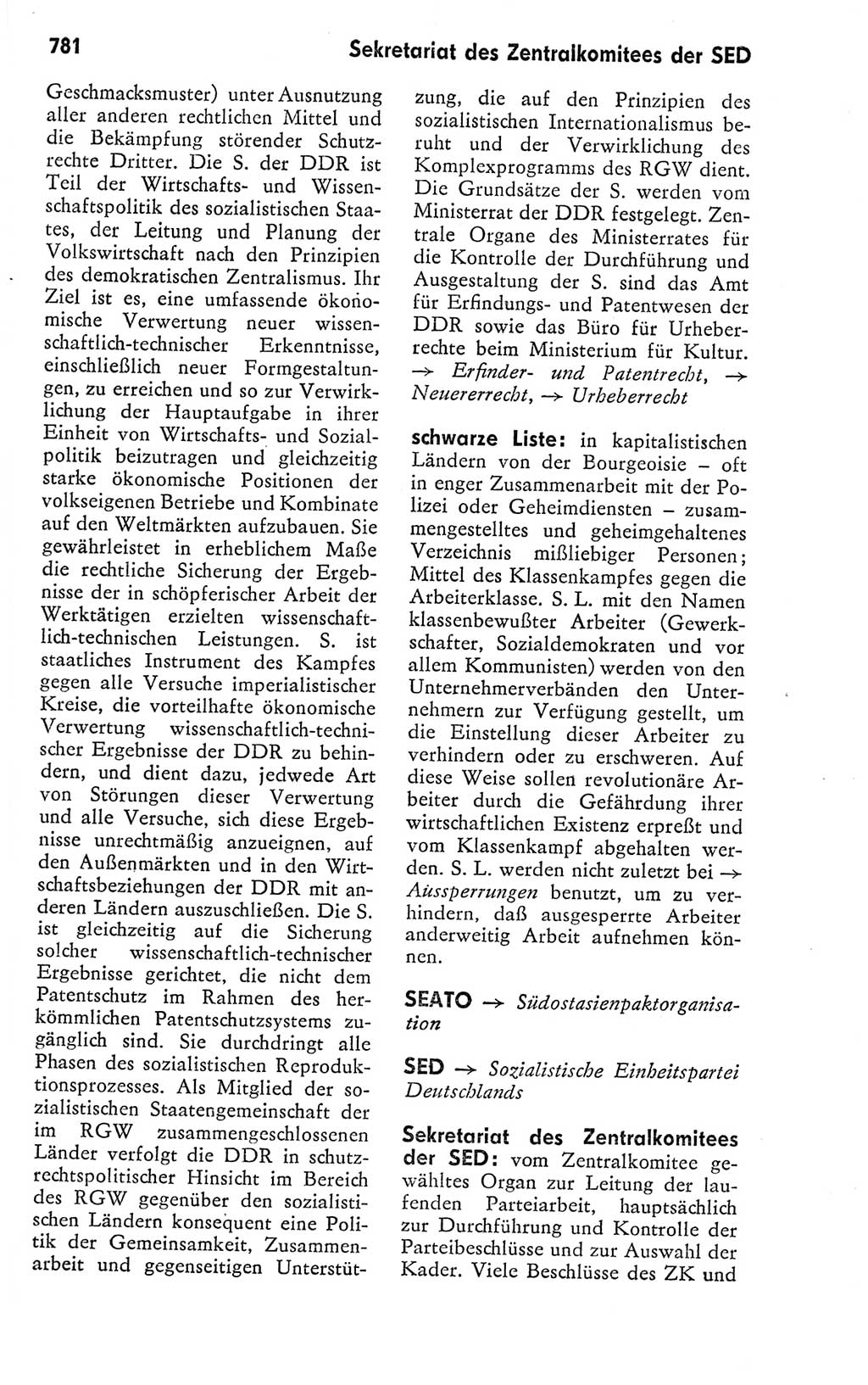 Kleines politisches Wörterbuch [Deutsche Demokratische Republik (DDR)] 1978, Seite 781 (Kl. pol. Wb. DDR 1978, S. 781)