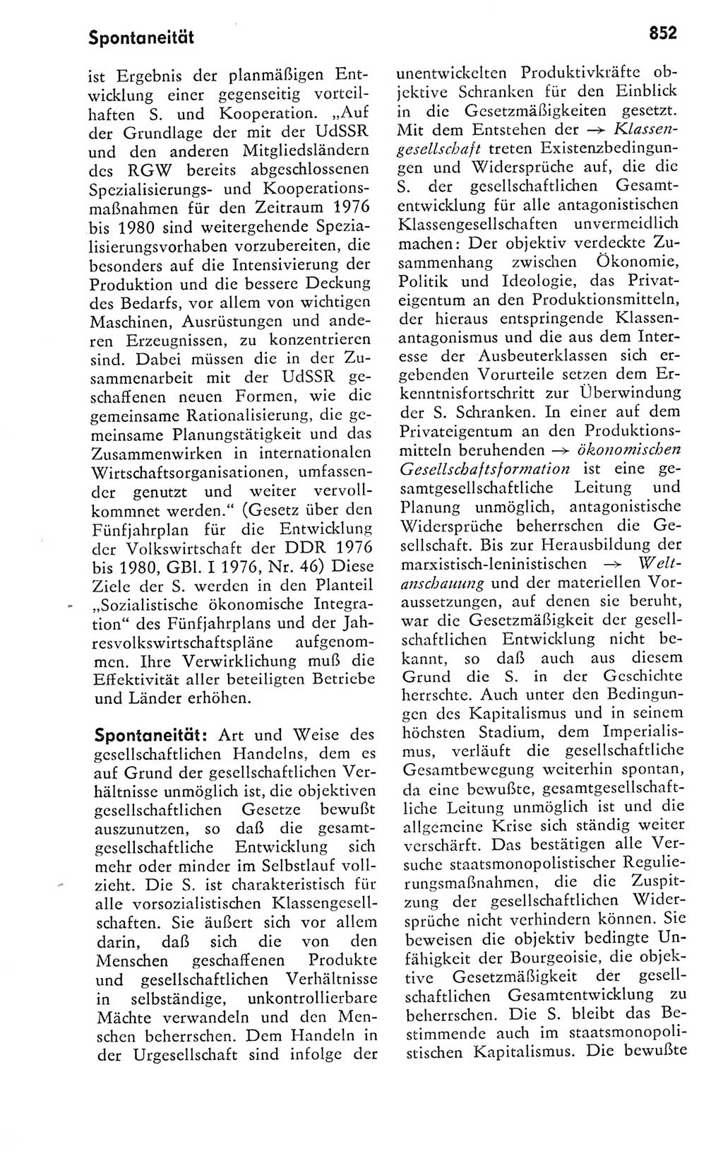 Kleines politisches Wörterbuch [Deutsche Demokratische Republik (DDR)] 1978, Seite 852 (Kl. pol. Wb. DDR 1978, S. 852)