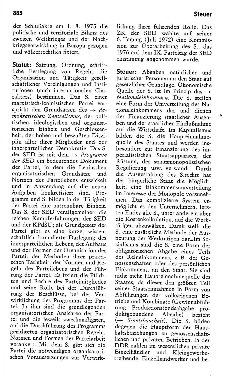 Kleines politisches Wörterbuch [Deutsche Demokratische Republik (DDR)] 1978, Seite 885 (Kl. pol. Wb. DDR 1978, S. 885)
