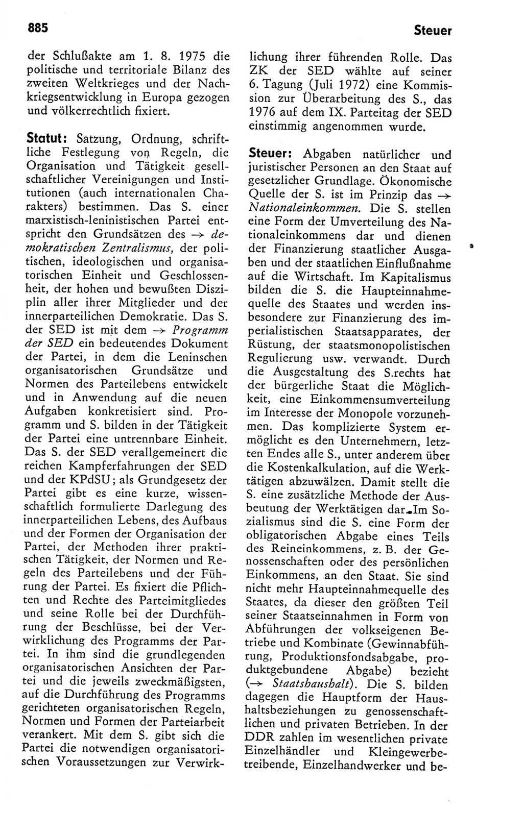 Kleines politisches Wörterbuch [Deutsche Demokratische Republik (DDR)] 1978, Seite 885 (Kl. pol. Wb. DDR 1978, S. 885)