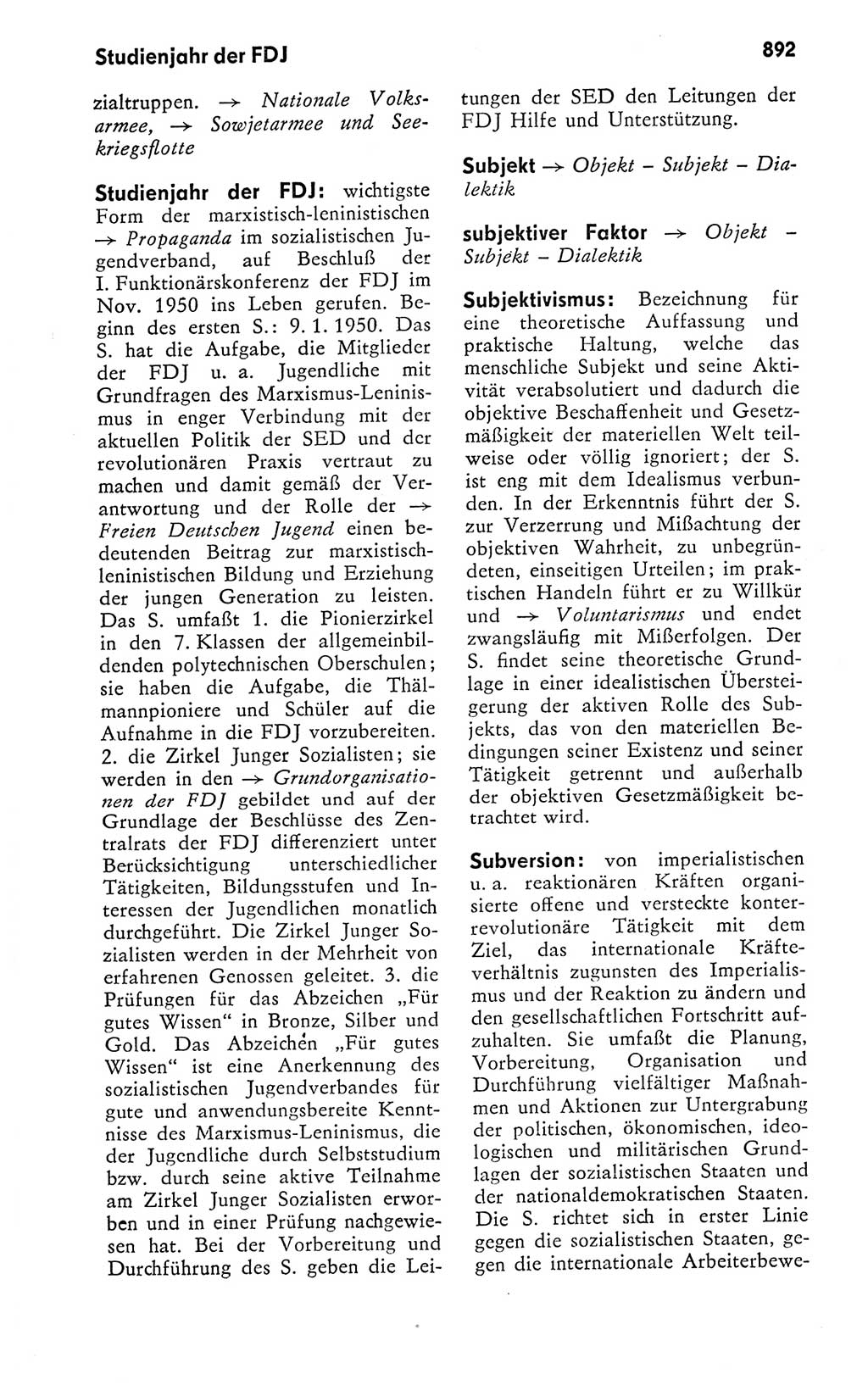 Kleines politisches Wörterbuch [Deutsche Demokratische Republik (DDR)] 1978, Seite 892 (Kl. pol. Wb. DDR 1978, S. 892)