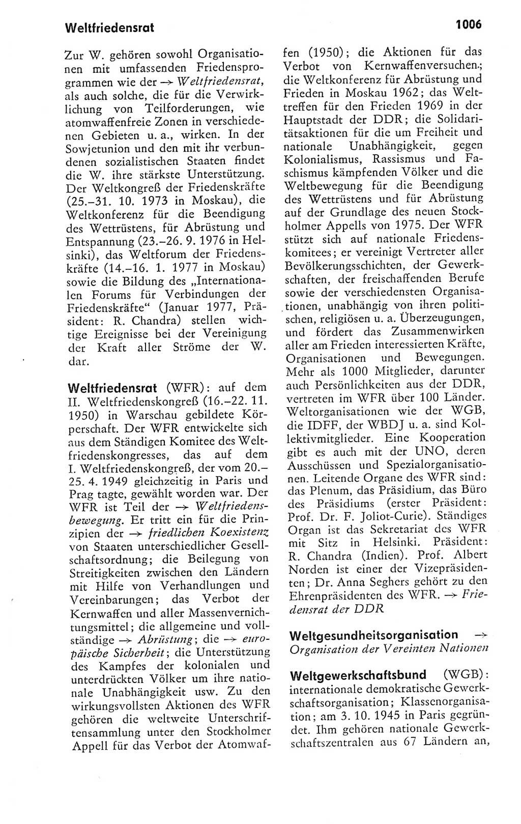 Kleines politisches Wörterbuch [Deutsche Demokratische Republik (DDR)] 1978, Seite 1006 (Kl. pol. Wb. DDR 1978, S. 1006)