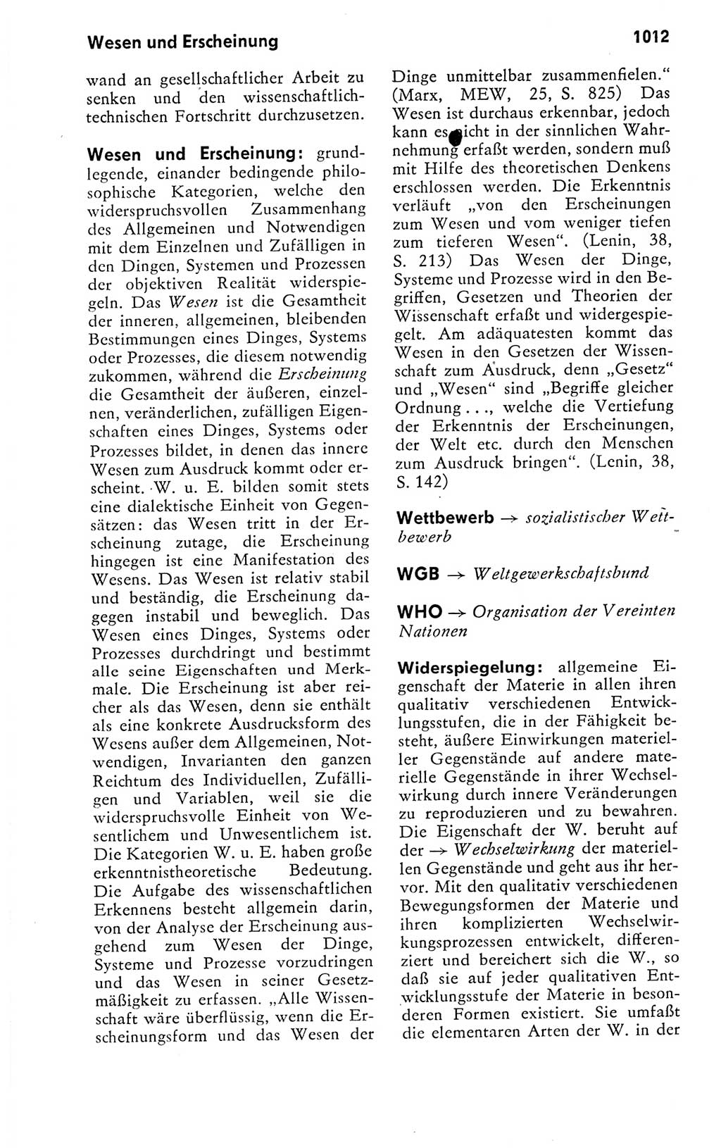 Kleines politisches Wörterbuch [Deutsche Demokratische Republik (DDR)] 1978, Seite 1012 (Kl. pol. Wb. DDR 1978, S. 1012)