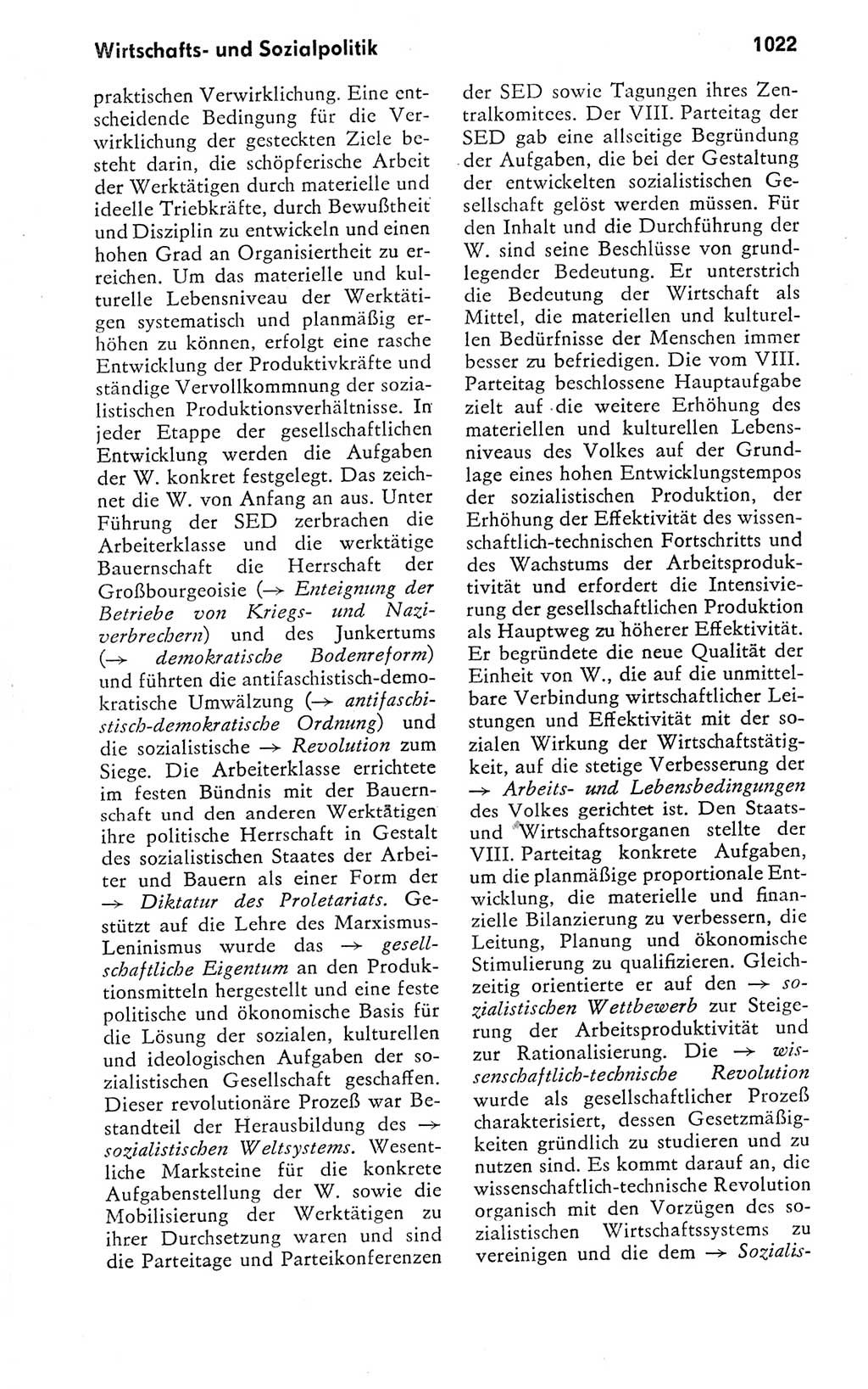 Kleines politisches Wörterbuch [Deutsche Demokratische Republik (DDR)] 1978, Seite 1022 (Kl. pol. Wb. DDR 1978, S. 1022)