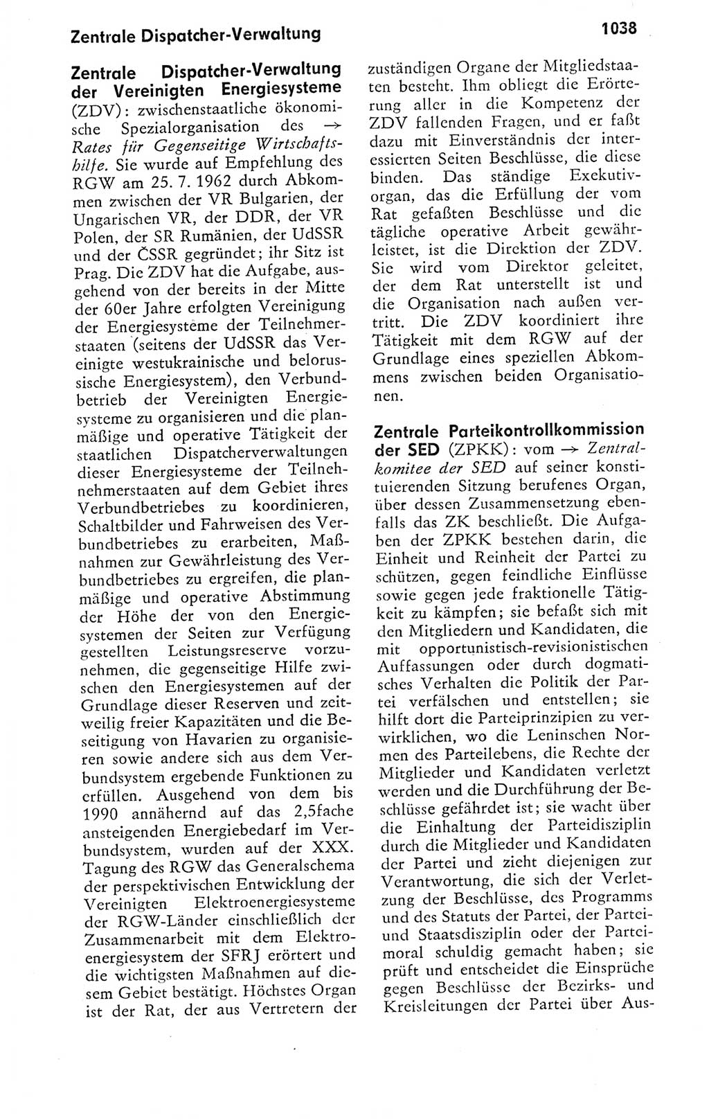 Kleines politisches Wörterbuch [Deutsche Demokratische Republik (DDR)] 1978, Seite 1038 (Kl. pol. Wb. DDR 1978, S. 1038)