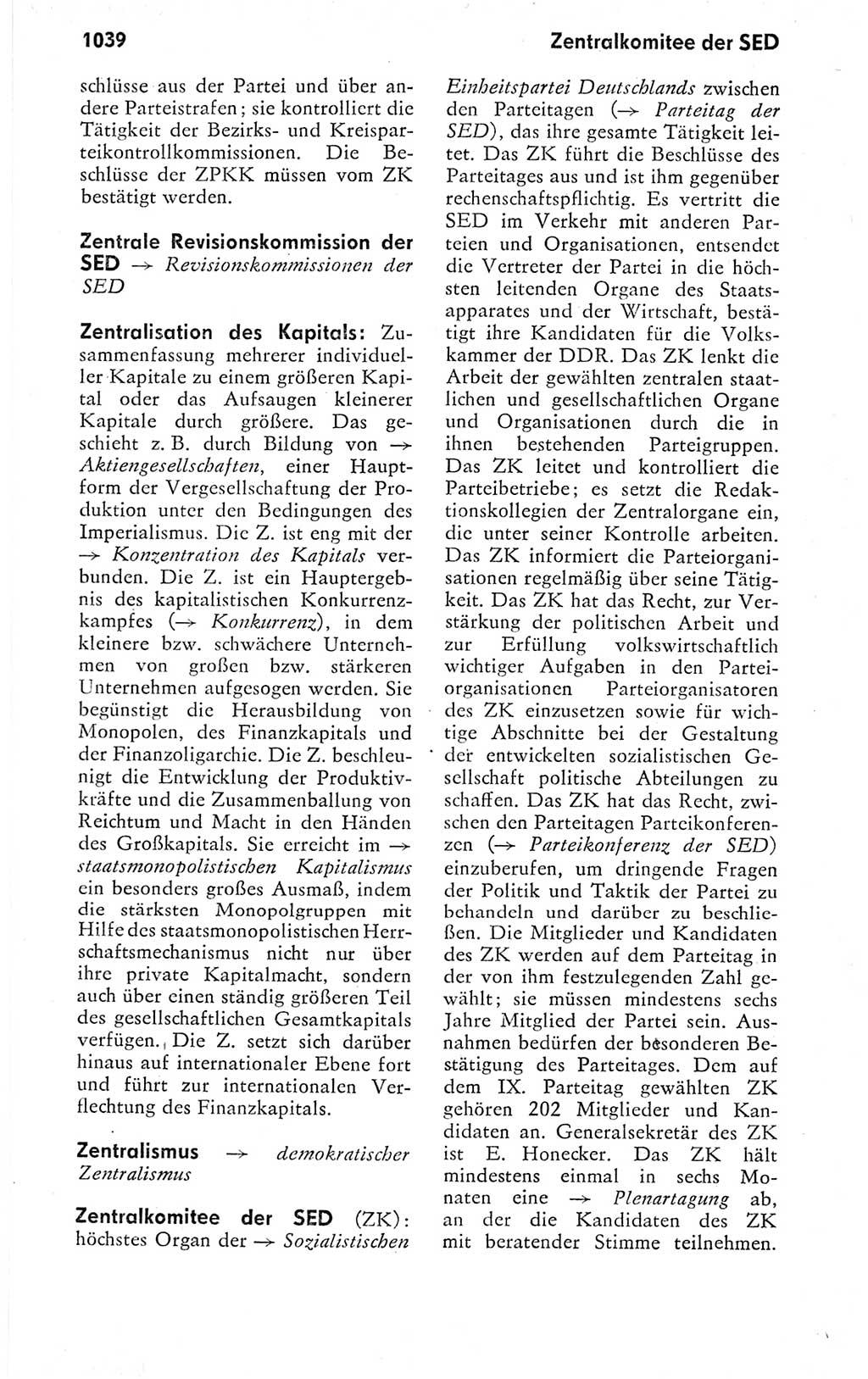 Kleines politisches Wörterbuch [Deutsche Demokratische Republik (DDR)] 1978, Seite 1039 (Kl. pol. Wb. DDR 1978, S. 1039)