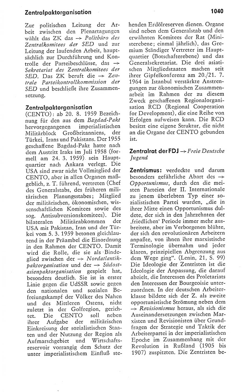 Kleines politisches Wörterbuch [Deutsche Demokratische Republik (DDR)] 1978, Seite 1040 (Kl. pol. Wb. DDR 1978, S. 1040)