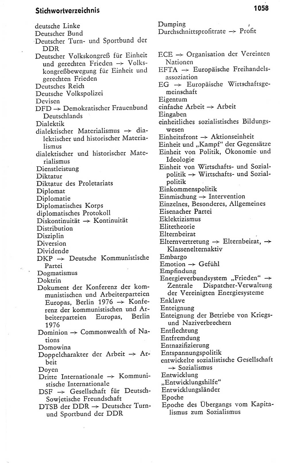 Kleines politisches Wörterbuch [Deutsche Demokratische Republik (DDR)] 1978, Seite 1058 (Kl. pol. Wb. DDR 1978, S. 1058)