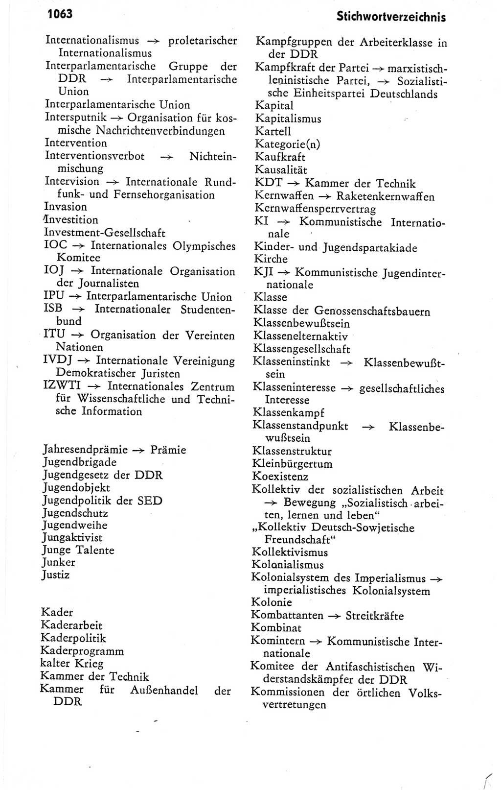 Kleines politisches Wörterbuch [Deutsche Demokratische Republik (DDR)] 1978, Seite 1063 (Kl. pol. Wb. DDR 1978, S. 1063)
