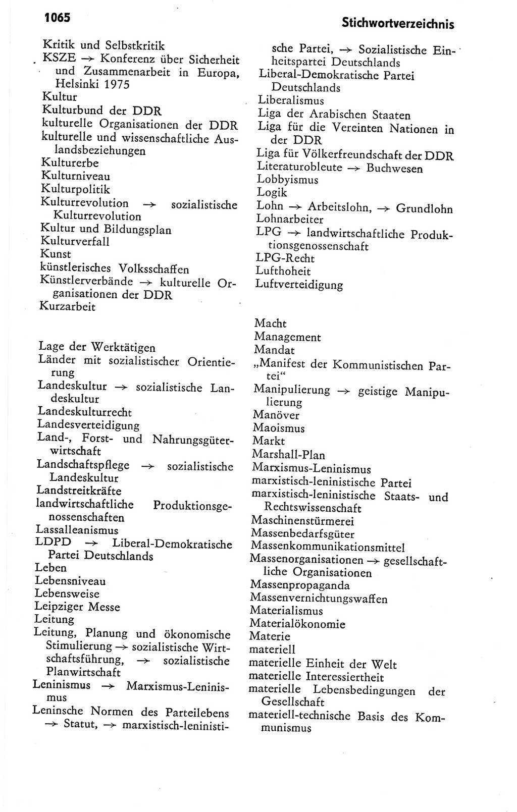 Kleines politisches Wörterbuch [Deutsche Demokratische Republik (DDR)] 1978, Seite 1065 (Kl. pol. Wb. DDR 1978, S. 1065)