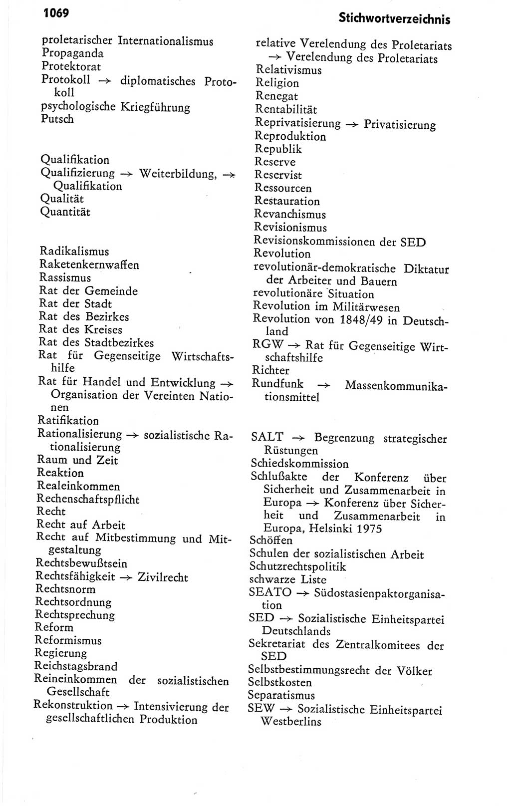 Kleines politisches Wörterbuch [Deutsche Demokratische Republik (DDR)] 1978, Seite 1069 (Kl. pol. Wb. DDR 1978, S. 1069)
