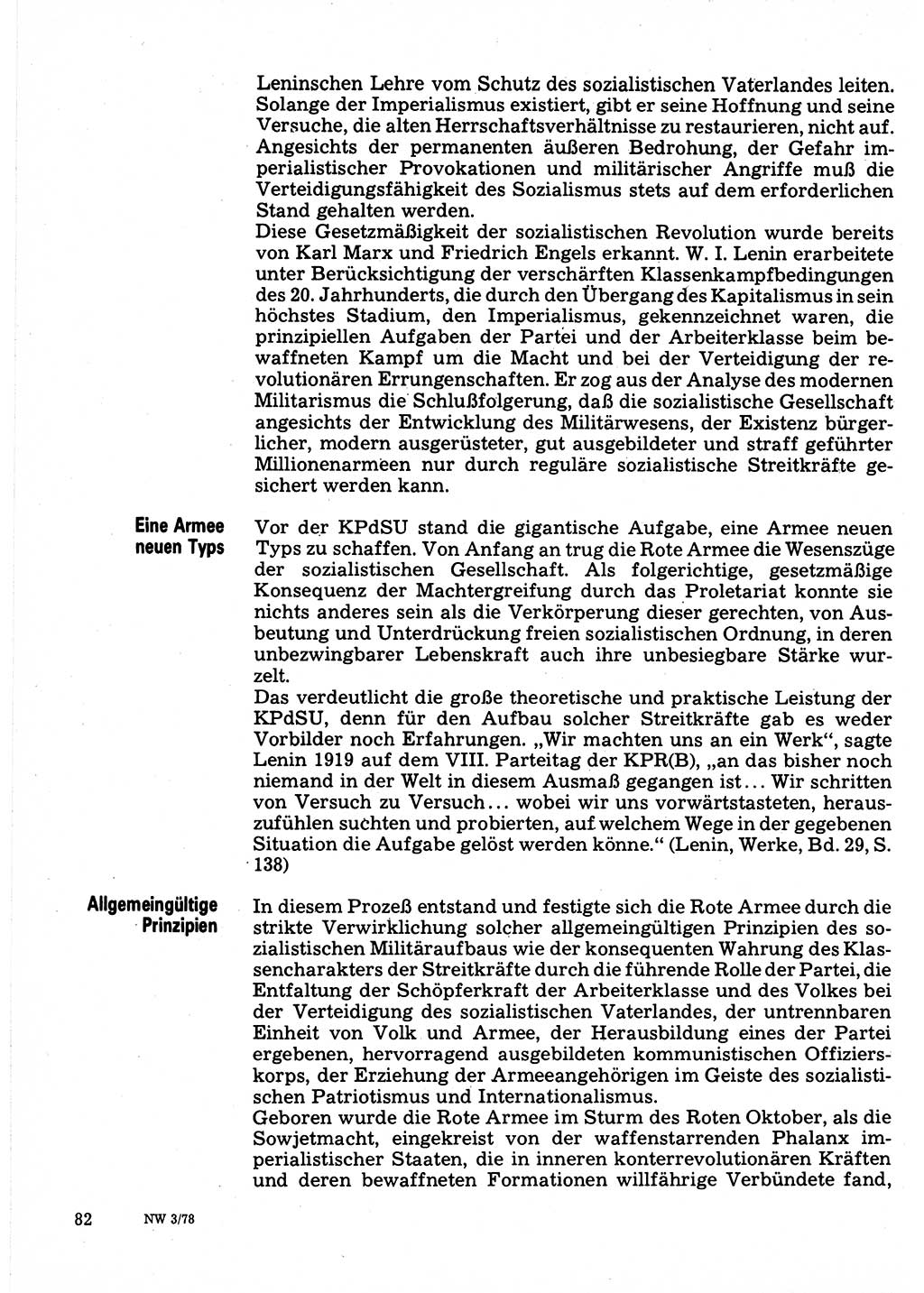 Neuer Weg (NW), Organ des Zentralkomitees (ZK) der SED (Sozialistische Einheitspartei Deutschlands) für Fragen des Parteilebens, 33. Jahrgang [Deutsche Demokratische Republik (DDR)] 1978, Seite 82 (NW ZK SED DDR 1978, S. 82)