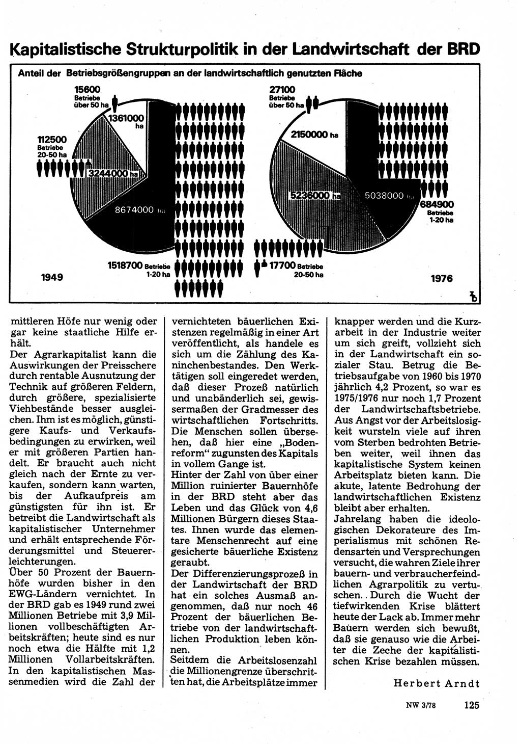 Neuer Weg (NW), Organ des Zentralkomitees (ZK) der SED (Sozialistische Einheitspartei Deutschlands) für Fragen des Parteilebens, 33. Jahrgang [Deutsche Demokratische Republik (DDR)] 1978, Seite 125 (NW ZK SED DDR 1978, S. 125)