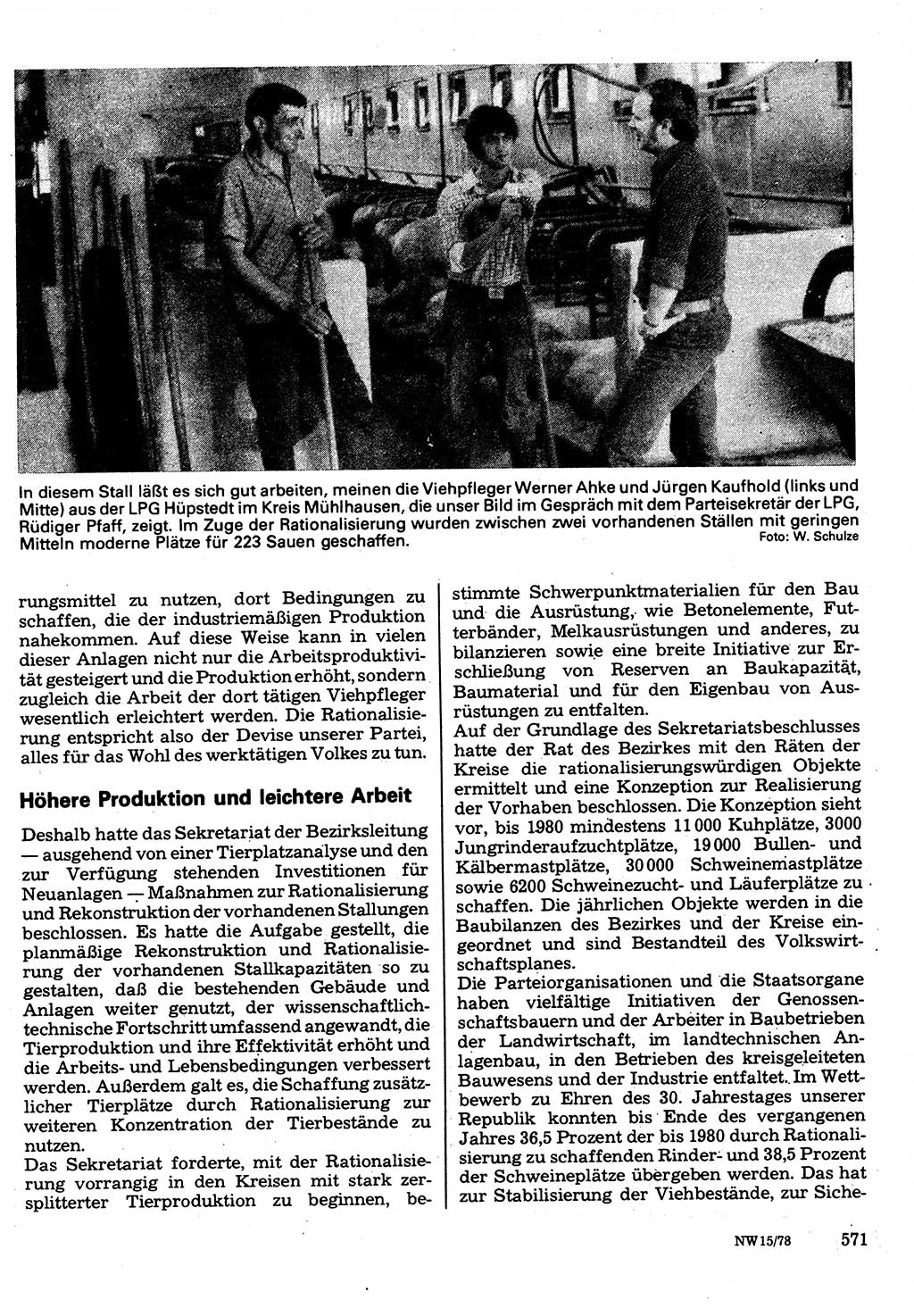 Neuer Weg (NW), Organ des Zentralkomitees (ZK) der SED (Sozialistische Einheitspartei Deutschlands) für Fragen des Parteilebens, 33. Jahrgang [Deutsche Demokratische Republik (DDR)] 1978, Seite 571 (NW ZK SED DDR 1978, S. 571)