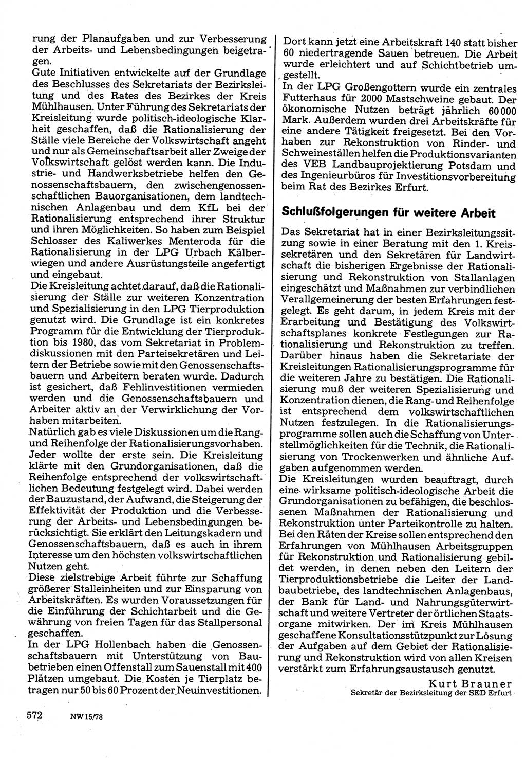 Neuer Weg (NW), Organ des Zentralkomitees (ZK) der SED (Sozialistische Einheitspartei Deutschlands) für Fragen des Parteilebens, 33. Jahrgang [Deutsche Demokratische Republik (DDR)] 1978, Seite 572 (NW ZK SED DDR 1978, S. 572)