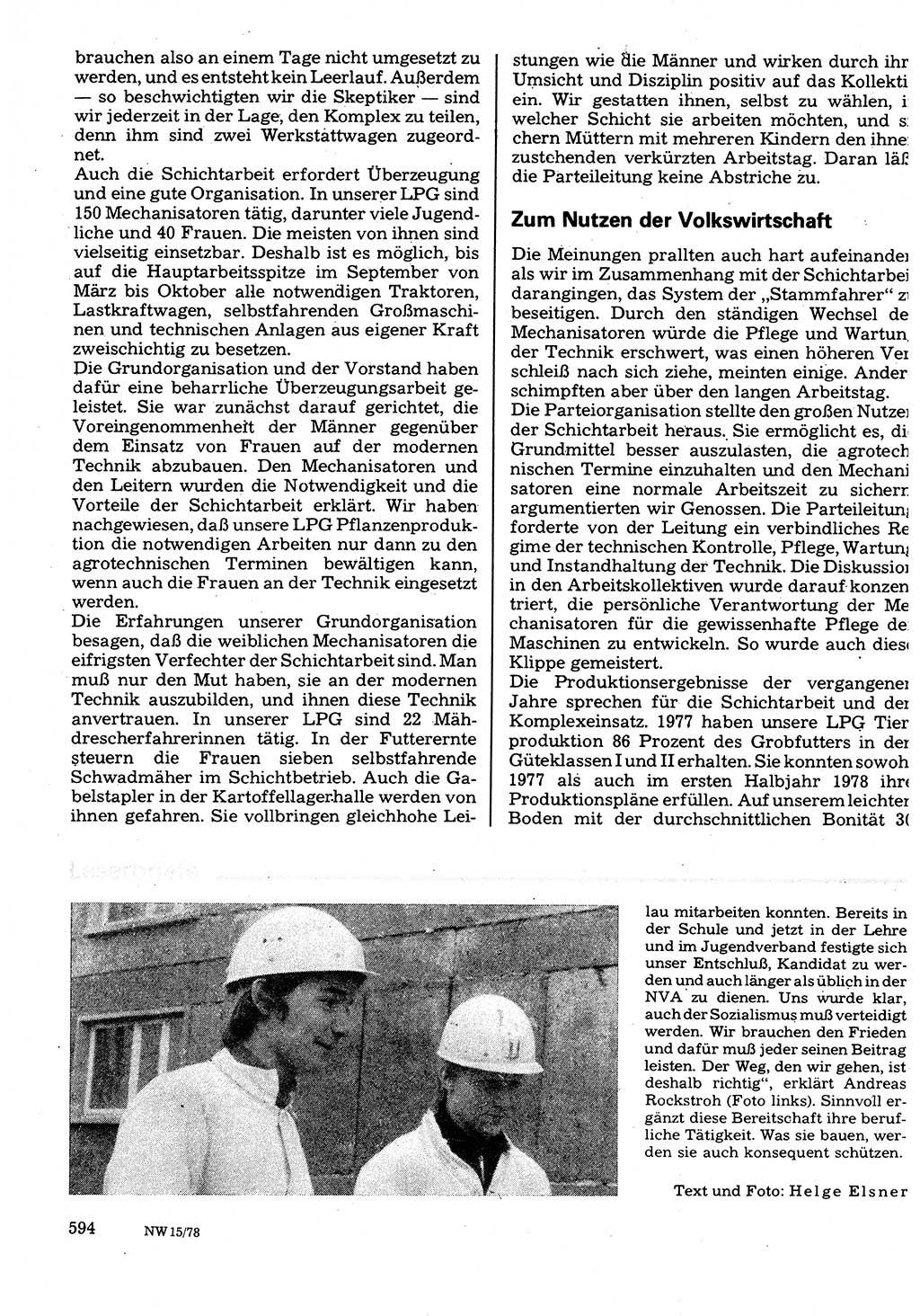 Neuer Weg (NW), Organ des Zentralkomitees (ZK) der SED (Sozialistische Einheitspartei Deutschlands) für Fragen des Parteilebens, 33. Jahrgang [Deutsche Demokratische Republik (DDR)] 1978, Seite 594 (NW ZK SED DDR 1978, S. 594)