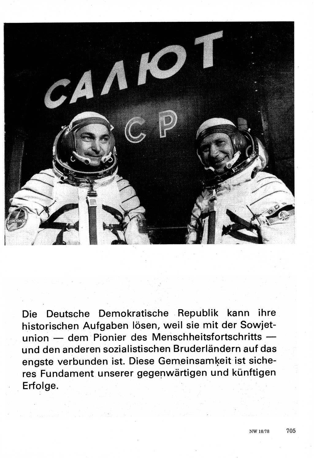 Neuer Weg (NW), Organ des Zentralkomitees (ZK) der SED (Sozialistische Einheitspartei Deutschlands) für Fragen des Parteilebens, 33. Jahrgang [Deutsche Demokratische Republik (DDR)] 1978, Seite 705 (NW ZK SED DDR 1978, S. 705)