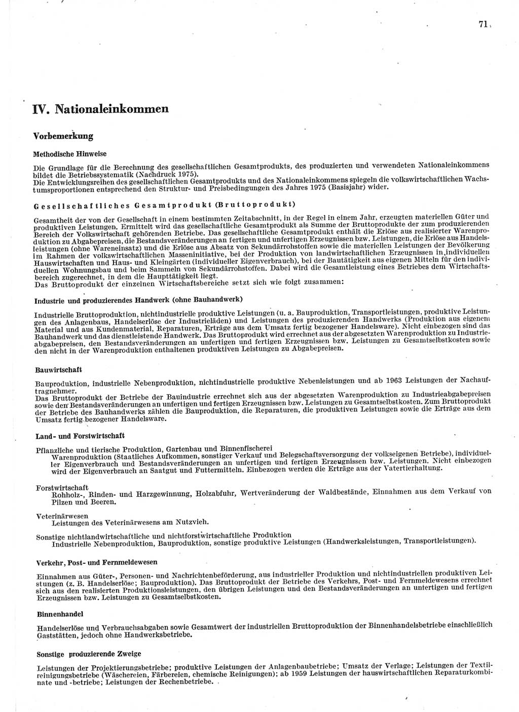Statistisches Jahrbuch der Deutschen Demokratischen Republik (DDR) 1978, Seite 71 (Stat. Jb. DDR 1978, S. 71)