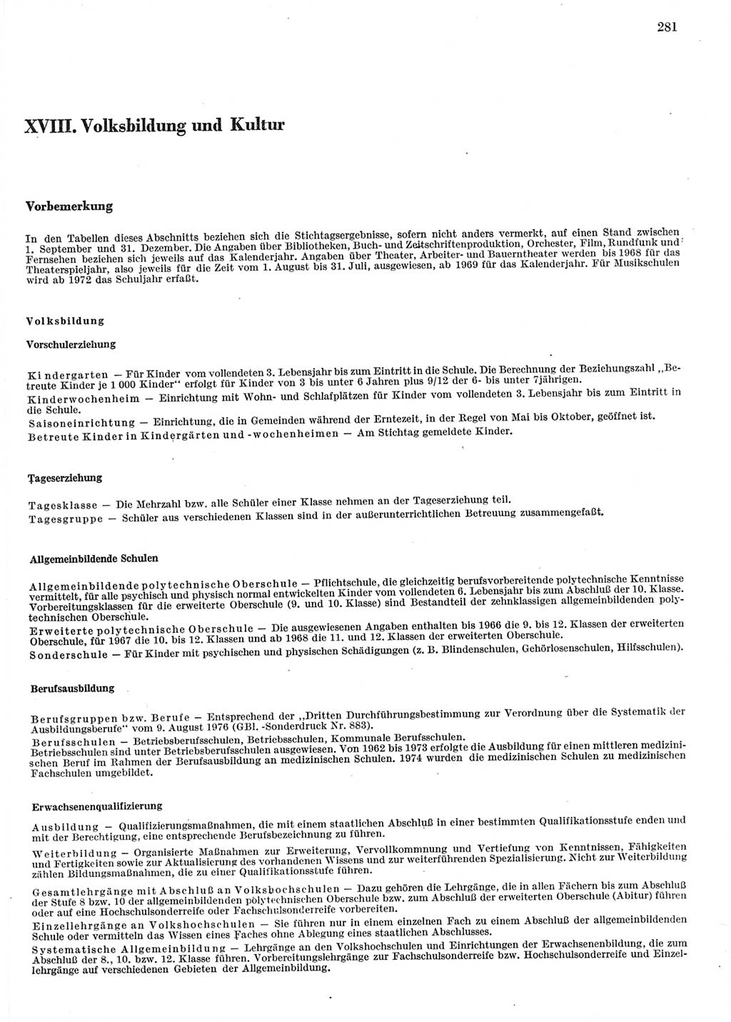 Statistisches Jahrbuch der Deutschen Demokratischen Republik (DDR) 1978, Seite 281 (Stat. Jb. DDR 1978, S. 281)
