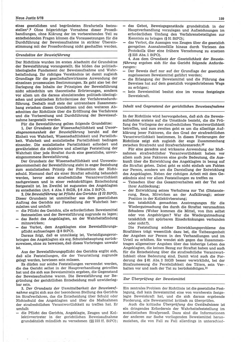 Neue Justiz (NJ), Zeitschrift für sozialistisches Recht und Gesetzlichkeit [Deutsche Demokratische Republik (DDR)], 32. Jahrgang 1978, Seite 199 (NJ DDR 1978, S. 199)