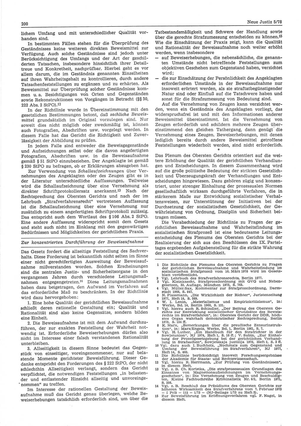 Neue Justiz (NJ), Zeitschrift für sozialistisches Recht und Gesetzlichkeit [Deutsche Demokratische Republik (DDR)], 32. Jahrgang 1978, Seite 200 (NJ DDR 1978, S. 200)