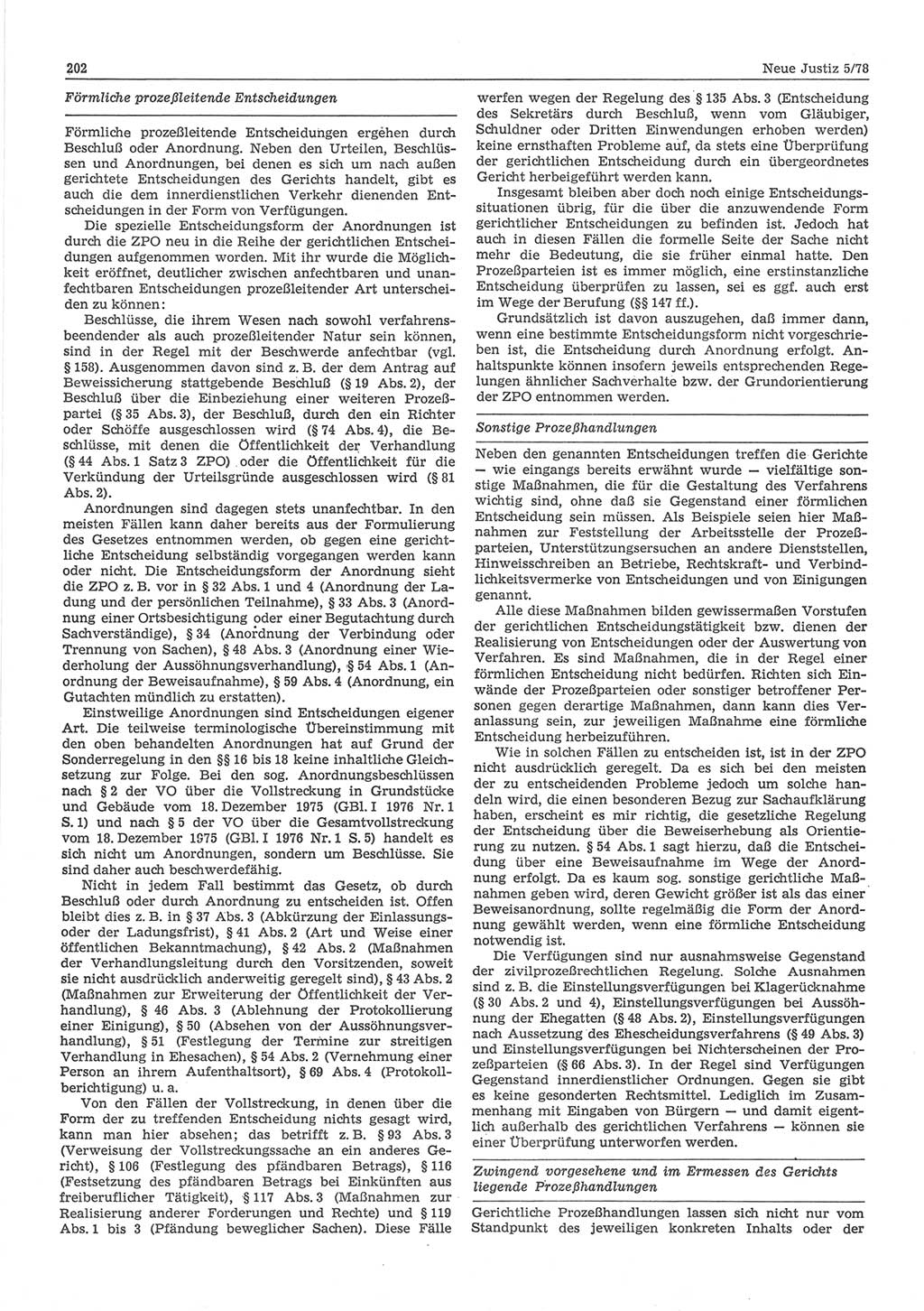 Neue Justiz (NJ), Zeitschrift für sozialistisches Recht und Gesetzlichkeit [Deutsche Demokratische Republik (DDR)], 32. Jahrgang 1978, Seite 202 (NJ DDR 1978, S. 202)