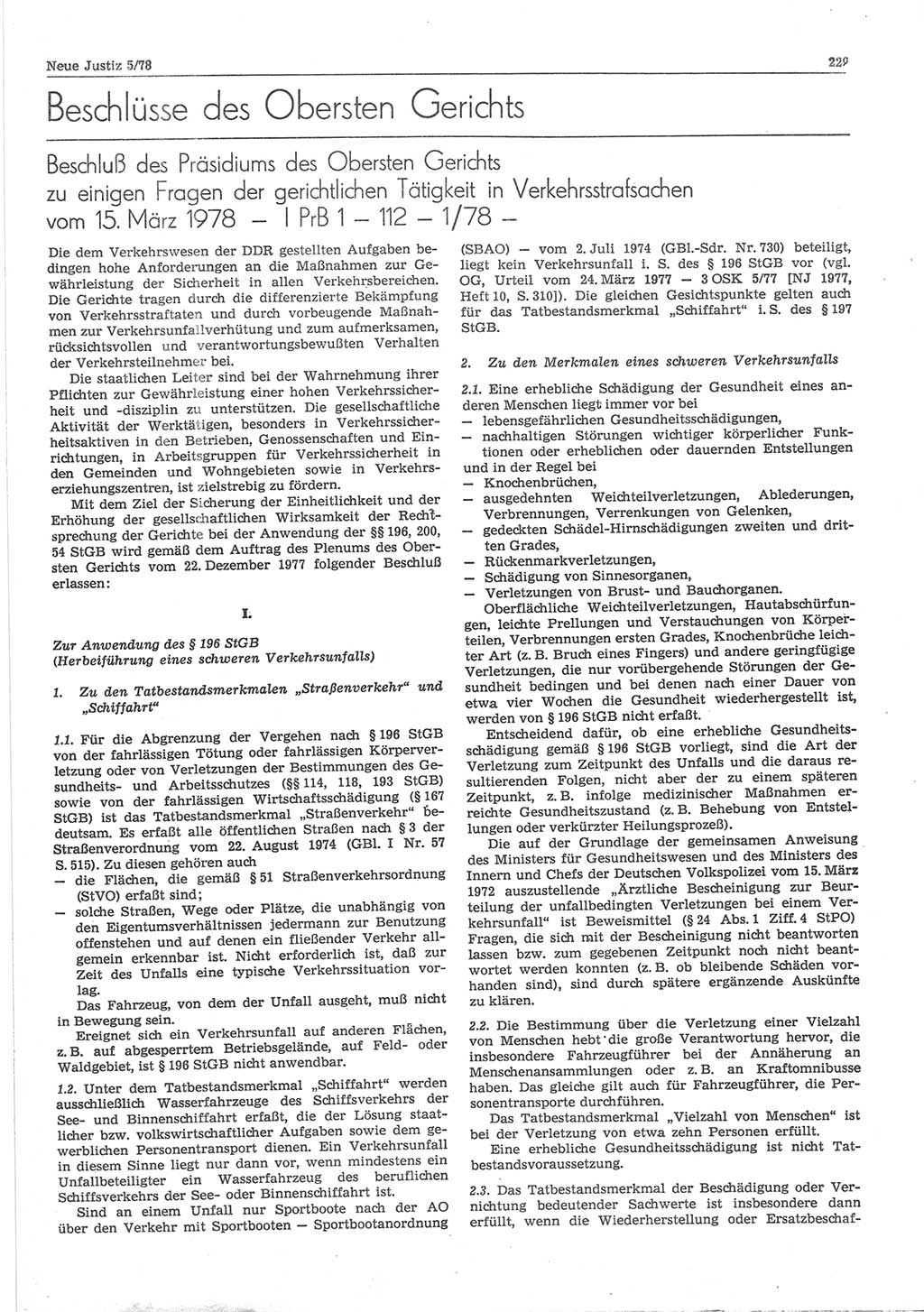 Neue Justiz (NJ), Zeitschrift für sozialistisches Recht und Gesetzlichkeit [Deutsche Demokratische Republik (DDR)], 32. Jahrgang 1978, Seite 229 (NJ DDR 1978, S. 229)