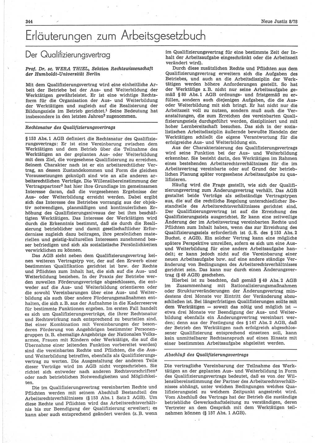 Neue Justiz (NJ), Zeitschrift für sozialistisches Recht und Gesetzlichkeit [Deutsche Demokratische Republik (DDR)], 32. Jahrgang 1978, Seite 344 (NJ DDR 1978, S. 344)