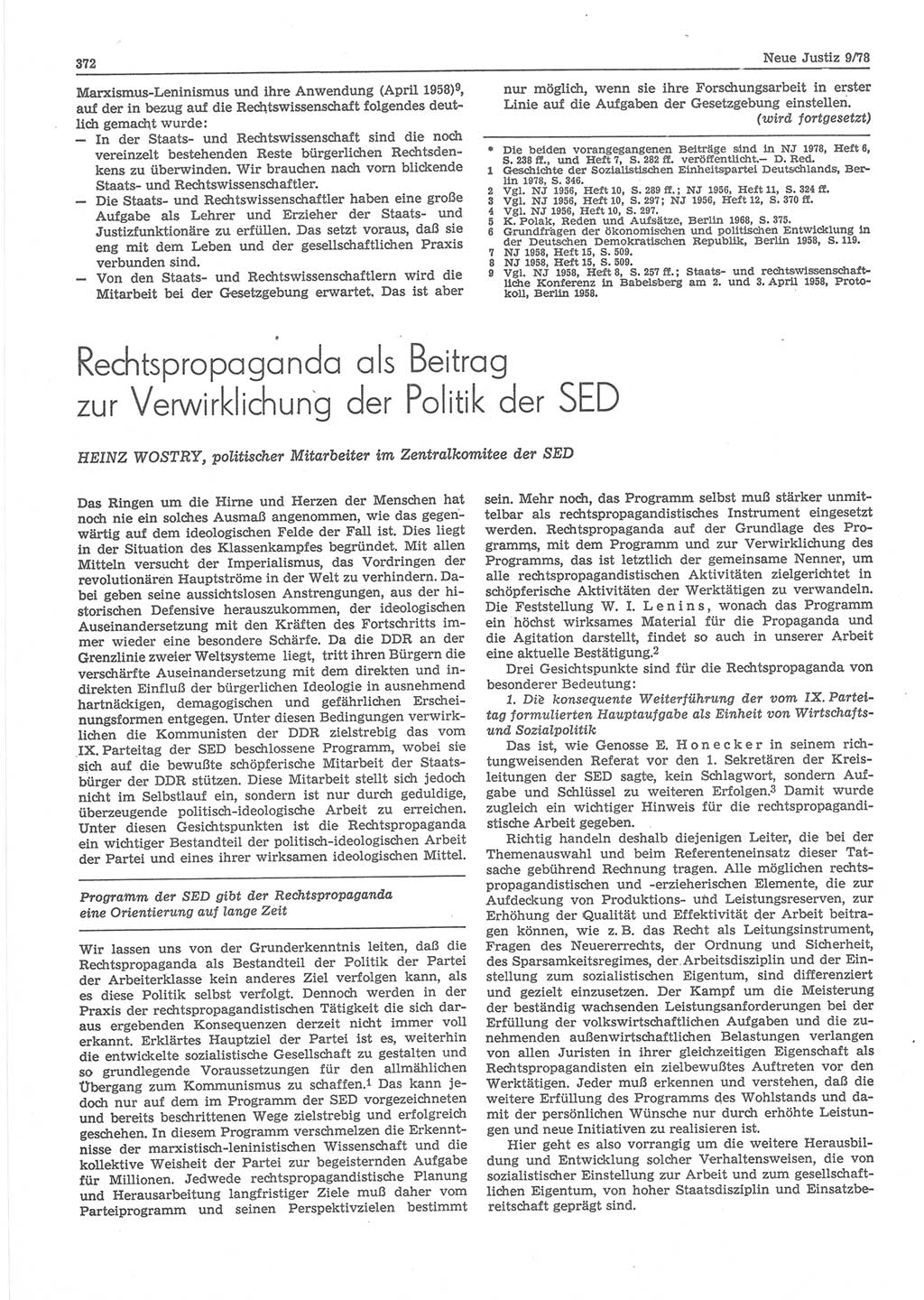 Neue Justiz (NJ), Zeitschrift für sozialistisches Recht und Gesetzlichkeit [Deutsche Demokratische Republik (DDR)], 32. Jahrgang 1978, Seite 372 (NJ DDR 1978, S. 372)