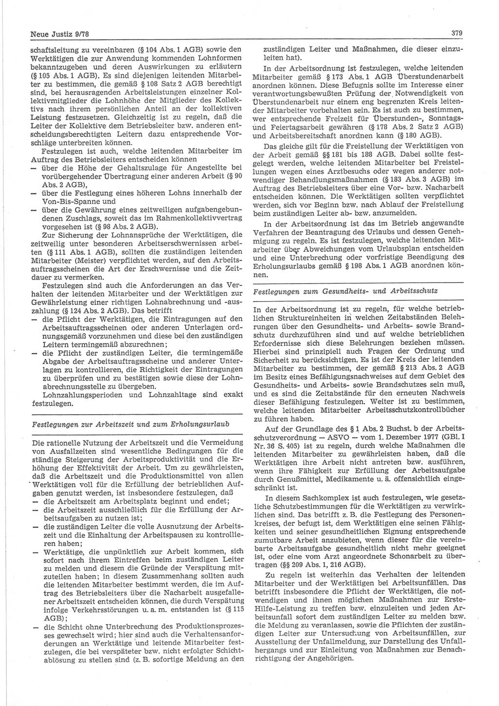Neue Justiz (NJ), Zeitschrift für sozialistisches Recht und Gesetzlichkeit [Deutsche Demokratische Republik (DDR)], 32. Jahrgang 1978, Seite 379 (NJ DDR 1978, S. 379)